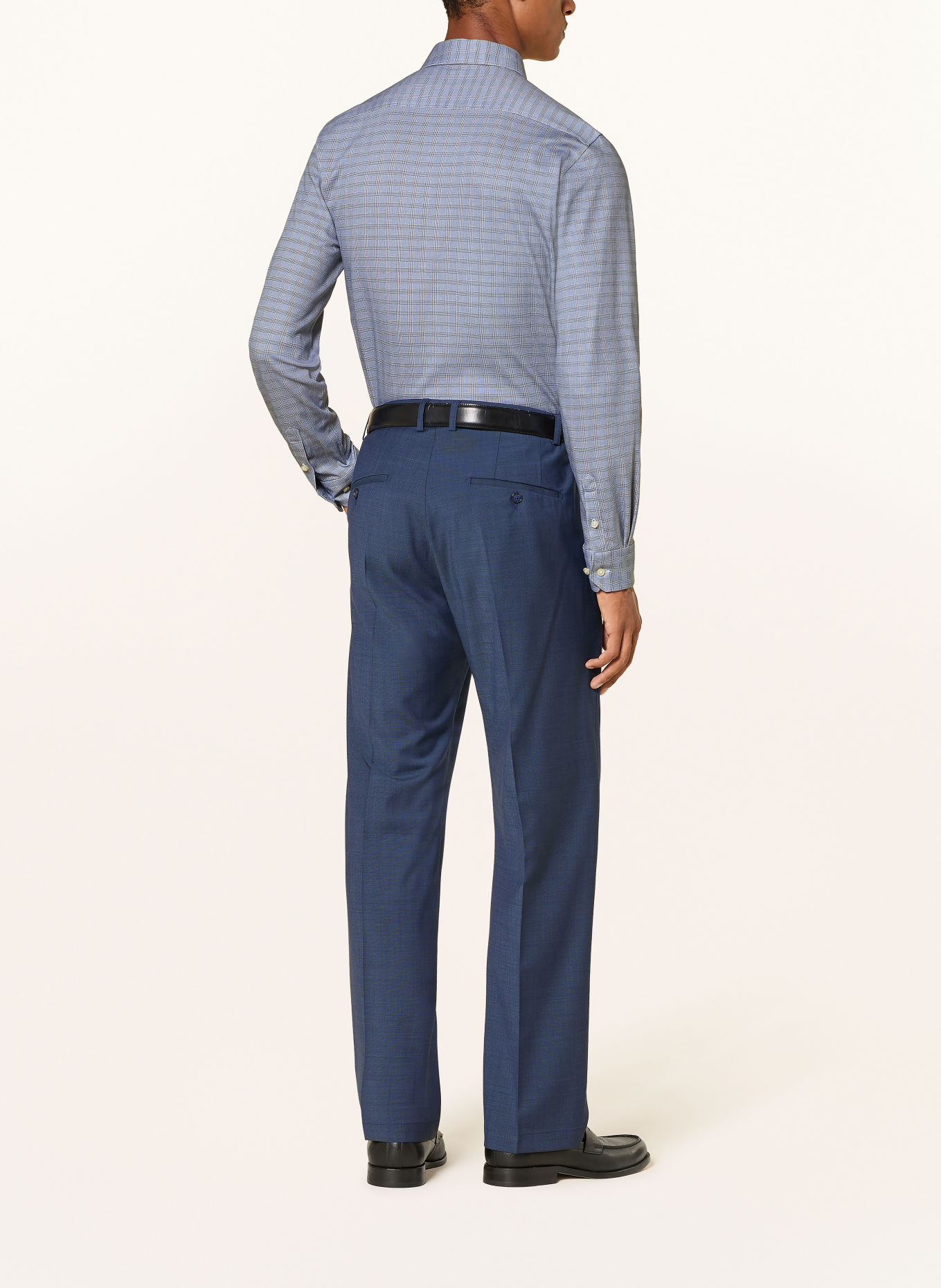 DESOTO Jerseyhemd Slim Fit: WEISS / DUNKELBLAU