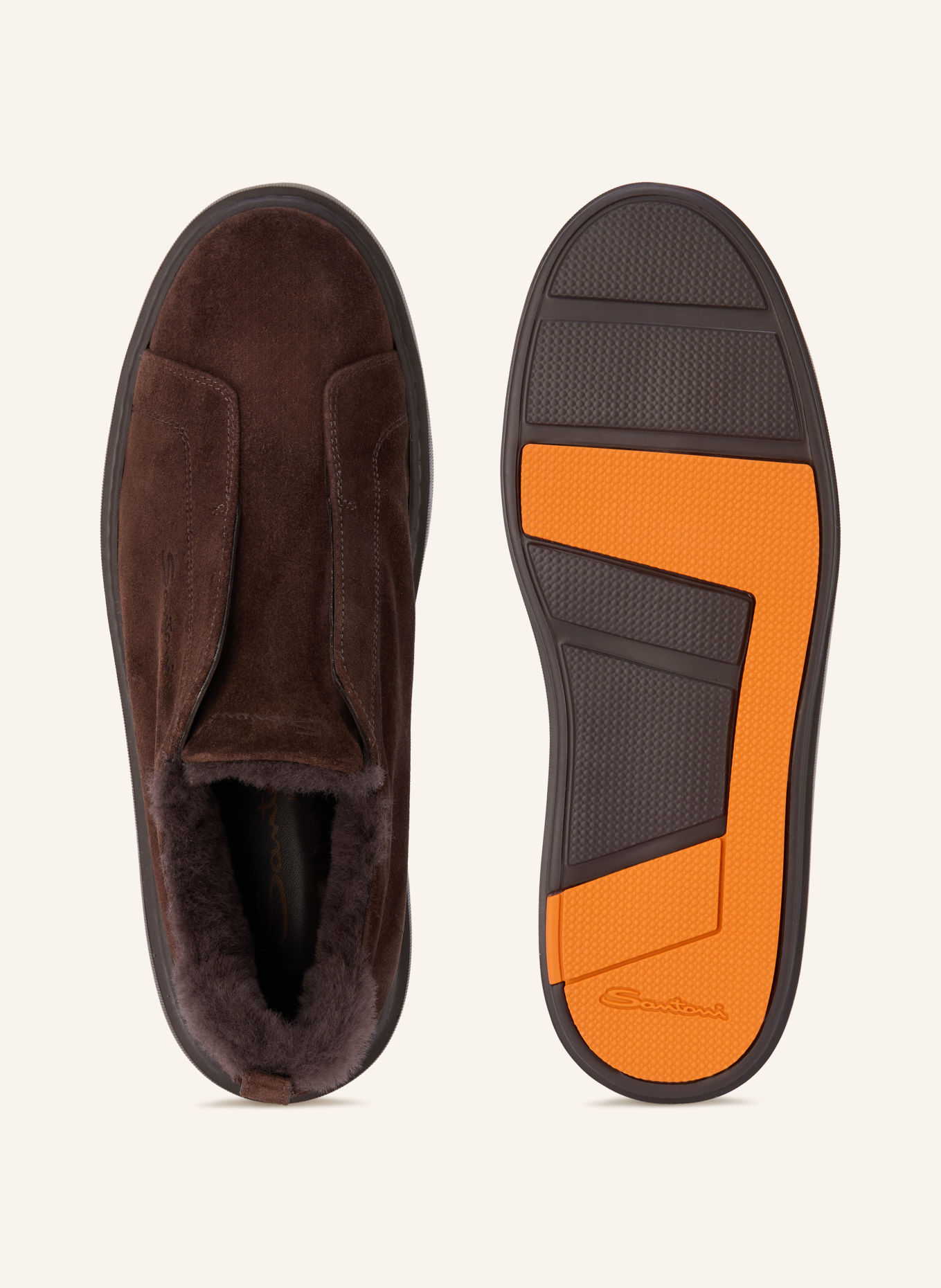 Santoni VICTORY Slip-on sneakers: DARK BROWN
