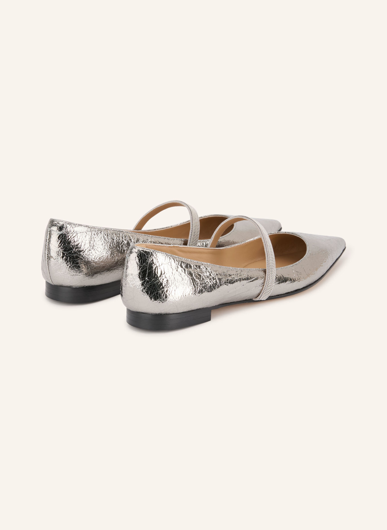 PROSPERINE Mary-Jane-Ballerinas mit Schmucksteinen: SILBER