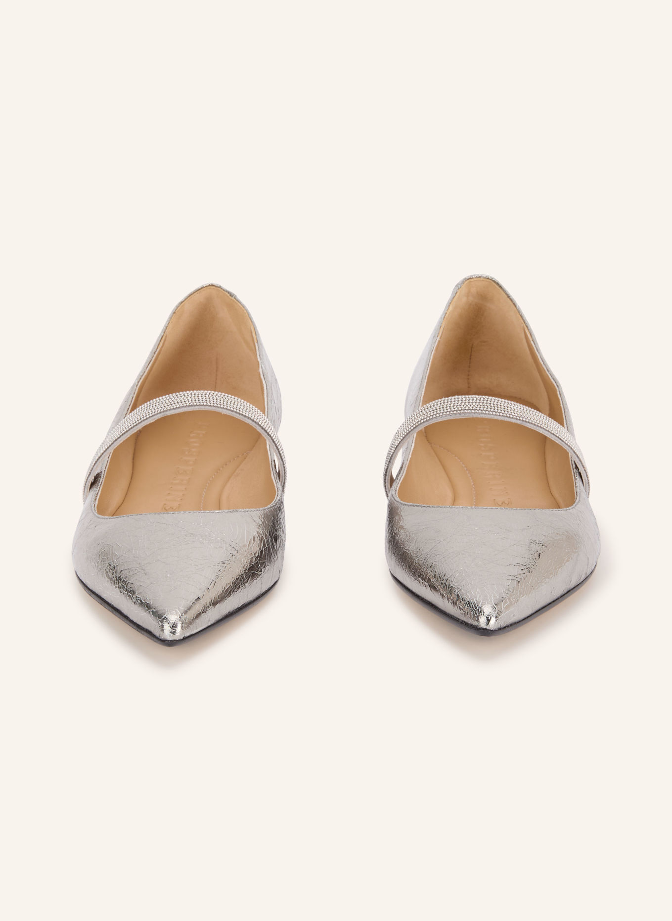 PROSPERINE Mary-Jane-Ballerinas mit Schmucksteinen: SILBER