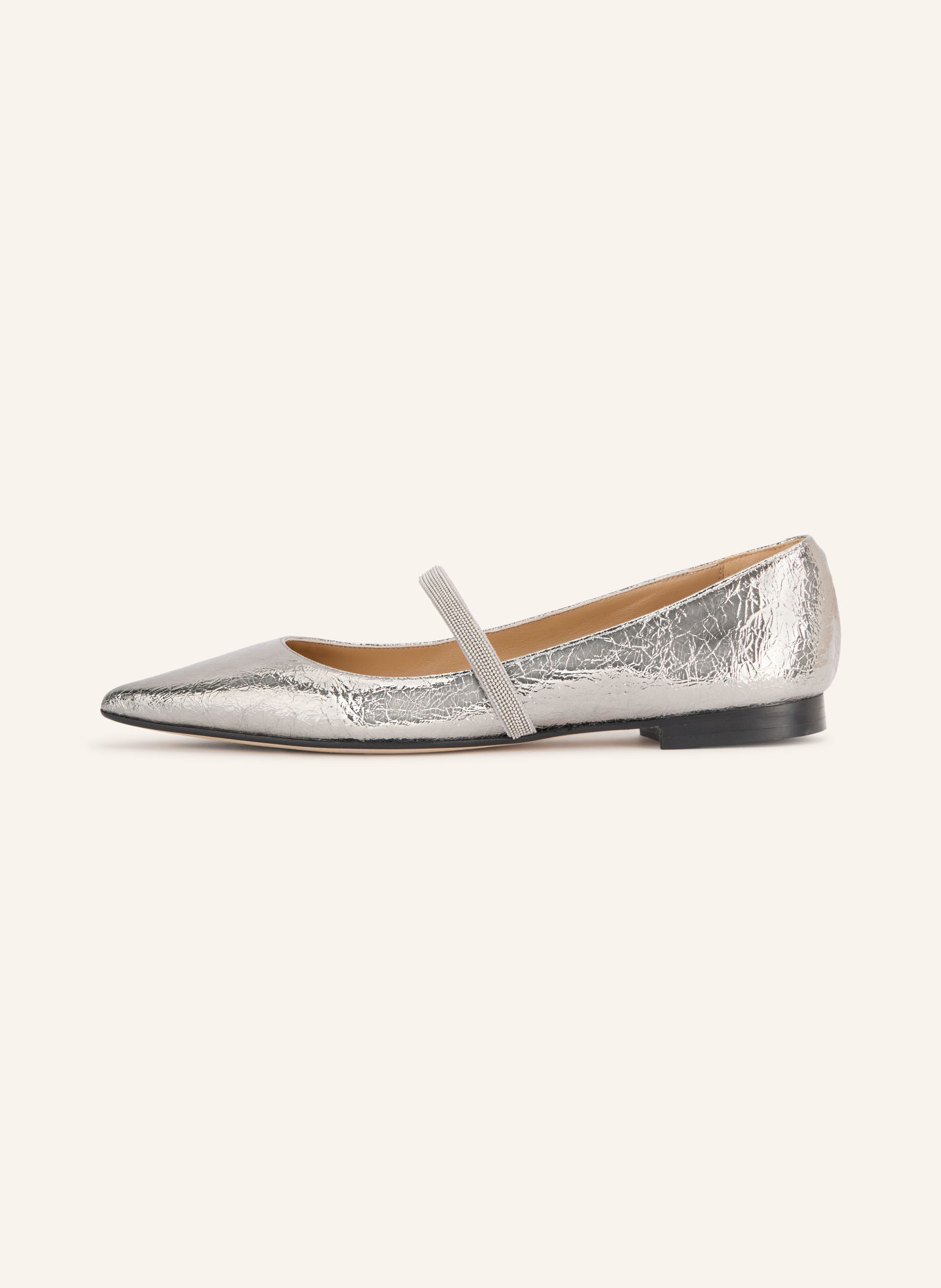 PROSPERINE Mary-Jane-Ballerinas mit Schmucksteinen: SILBER