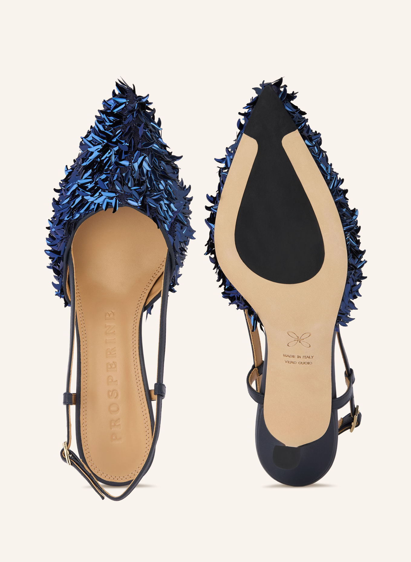 PROSPERINE Slingbacks avec paillettes: BLEU