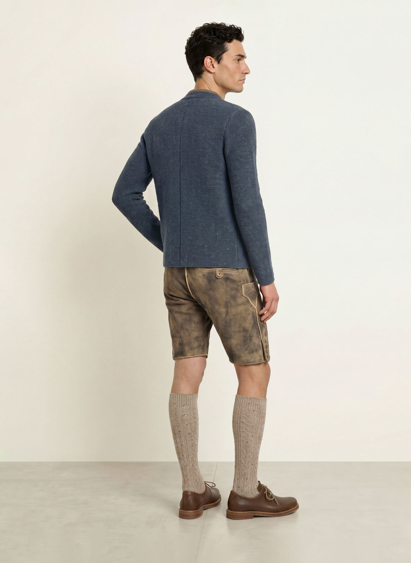 Grasegger Vest HARRY: DONKERBLAUW / MARRON FONCÉ