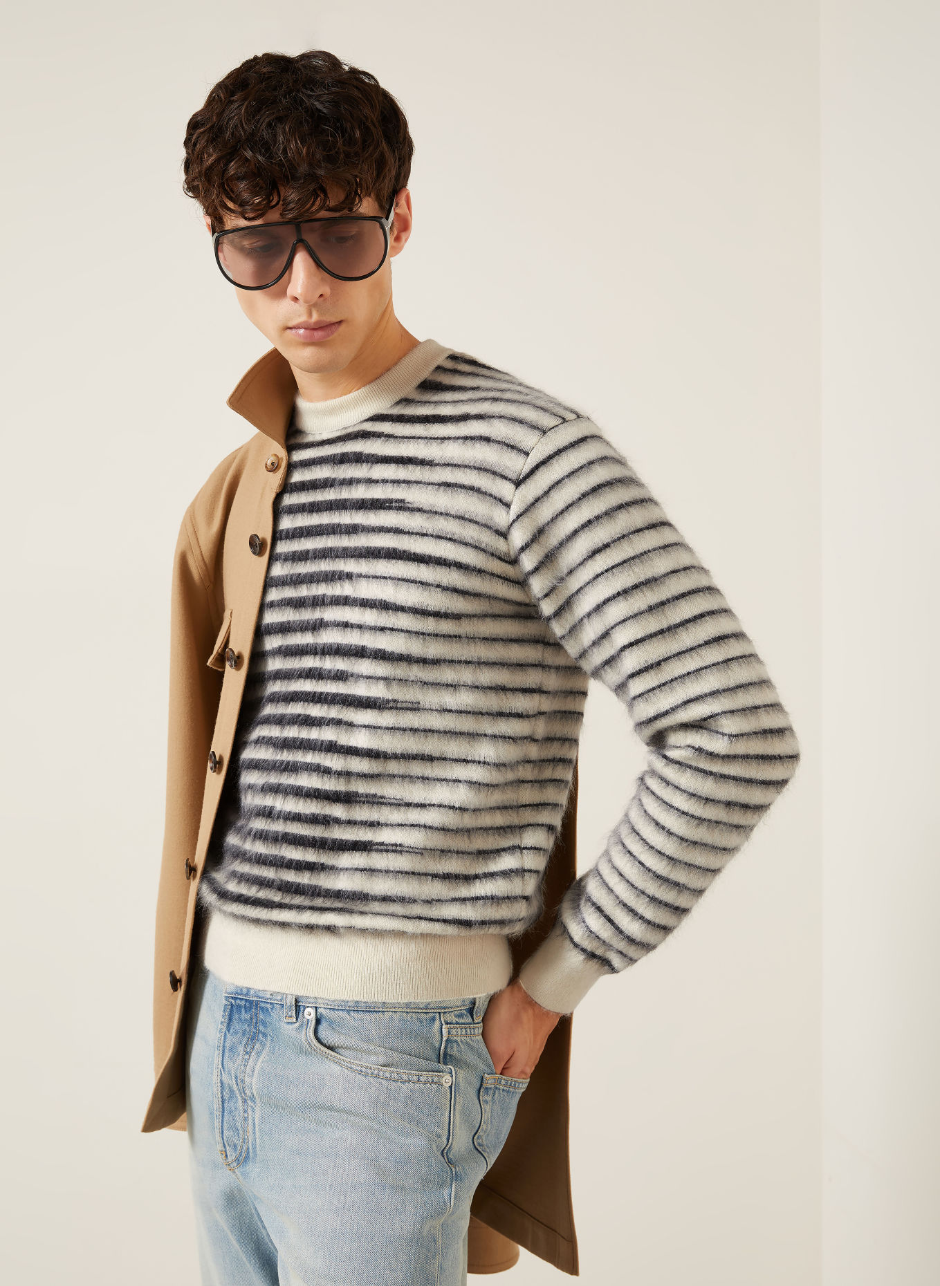 TOM FORD Trui met mohair: WIT / ZWART