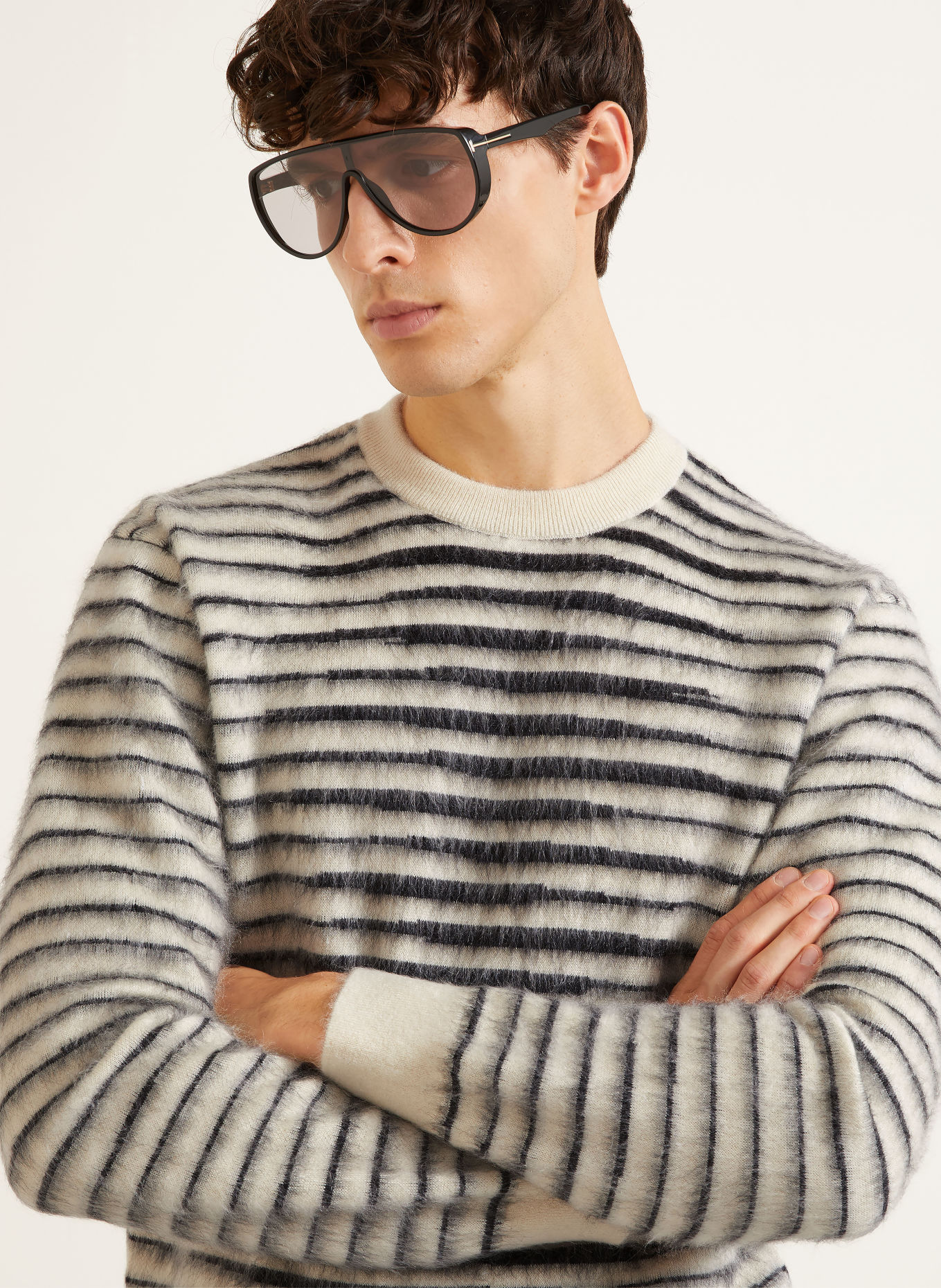TOM FORD Trui met mohair: WIT / ZWART
