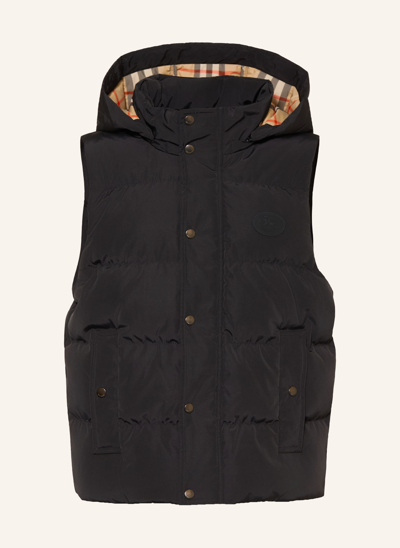 BURBERRY GRANVILLE Down Jacket with Detachable Sleeves: BLACK