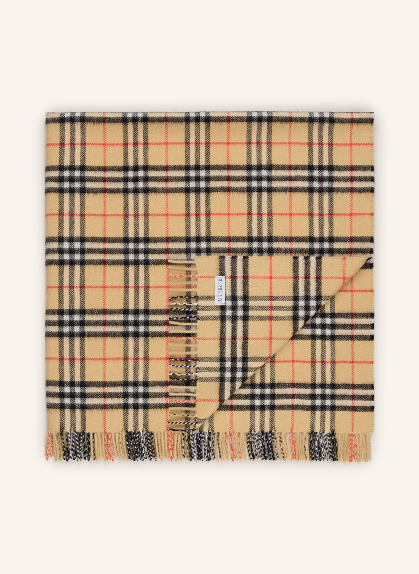 BURBERRY CHECK Baby Blanket: CAMEL / RED / BLACK
