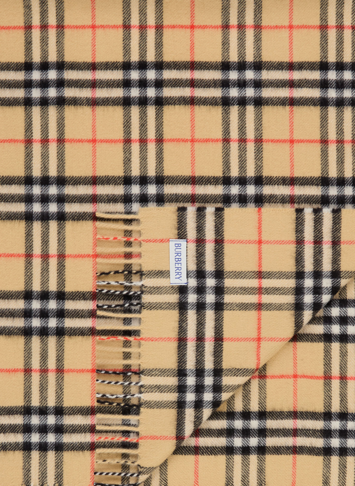 BURBERRY CHECK Baby Blanket: CAMEL / RED / BLACK