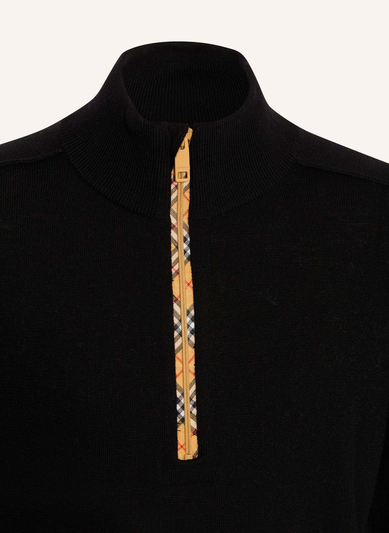 BURBERRY Troyer: SVART / BEIGE