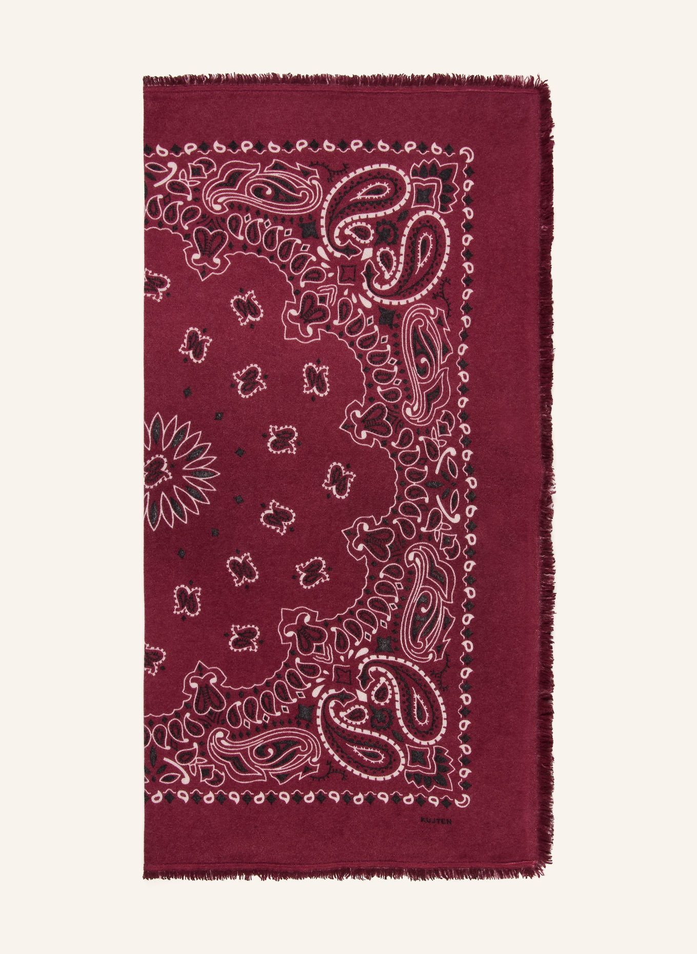 KUJTEN Kasjmier halsdoek HACHIKO BIKO: DONKERROOD / WIT / ZWART