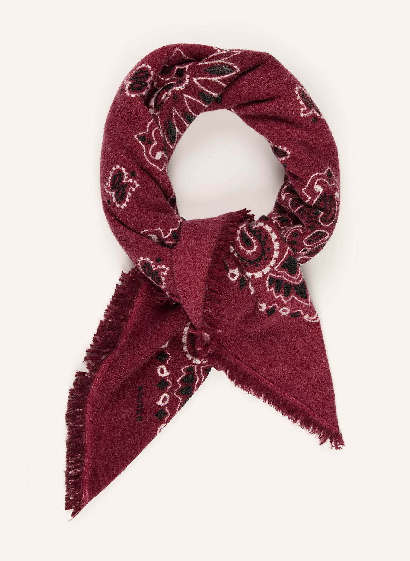 KUJTEN Kasjmier halsdoek HACHIKO BIKO: DONKERROOD / WIT / ZWART