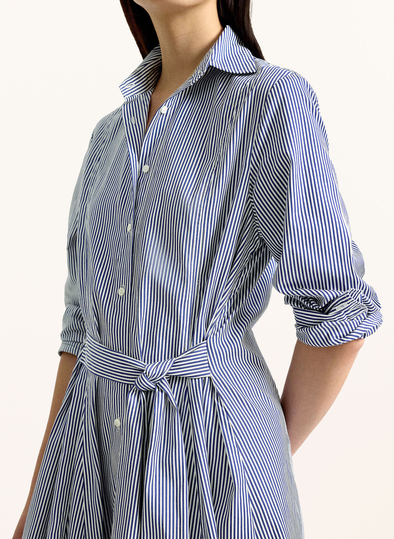 POLO RALPH LAUREN Shirt dress: DARK BLUE / WHITE