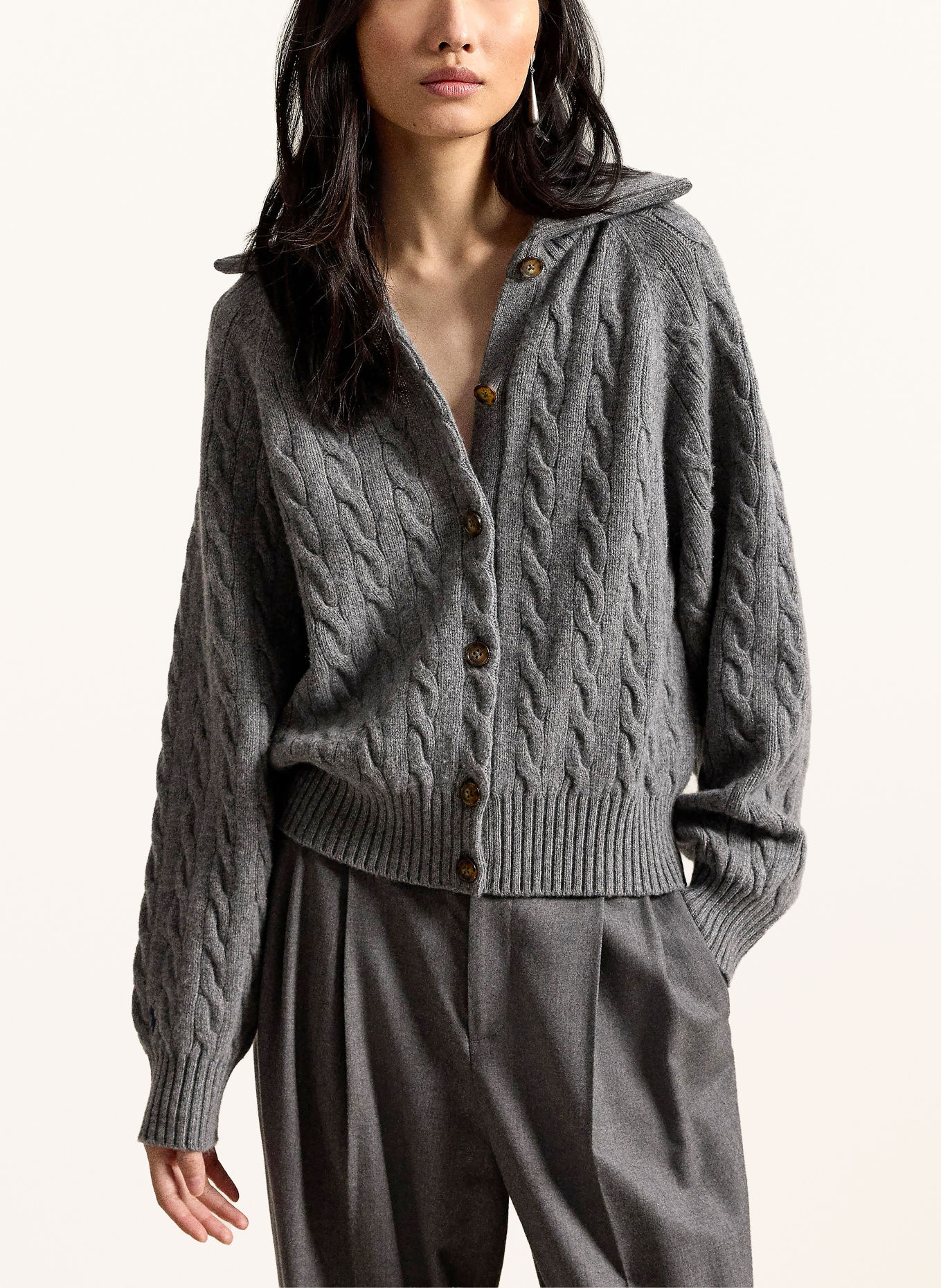 POLO RALPH LAUREN Cardigan: GRAY
