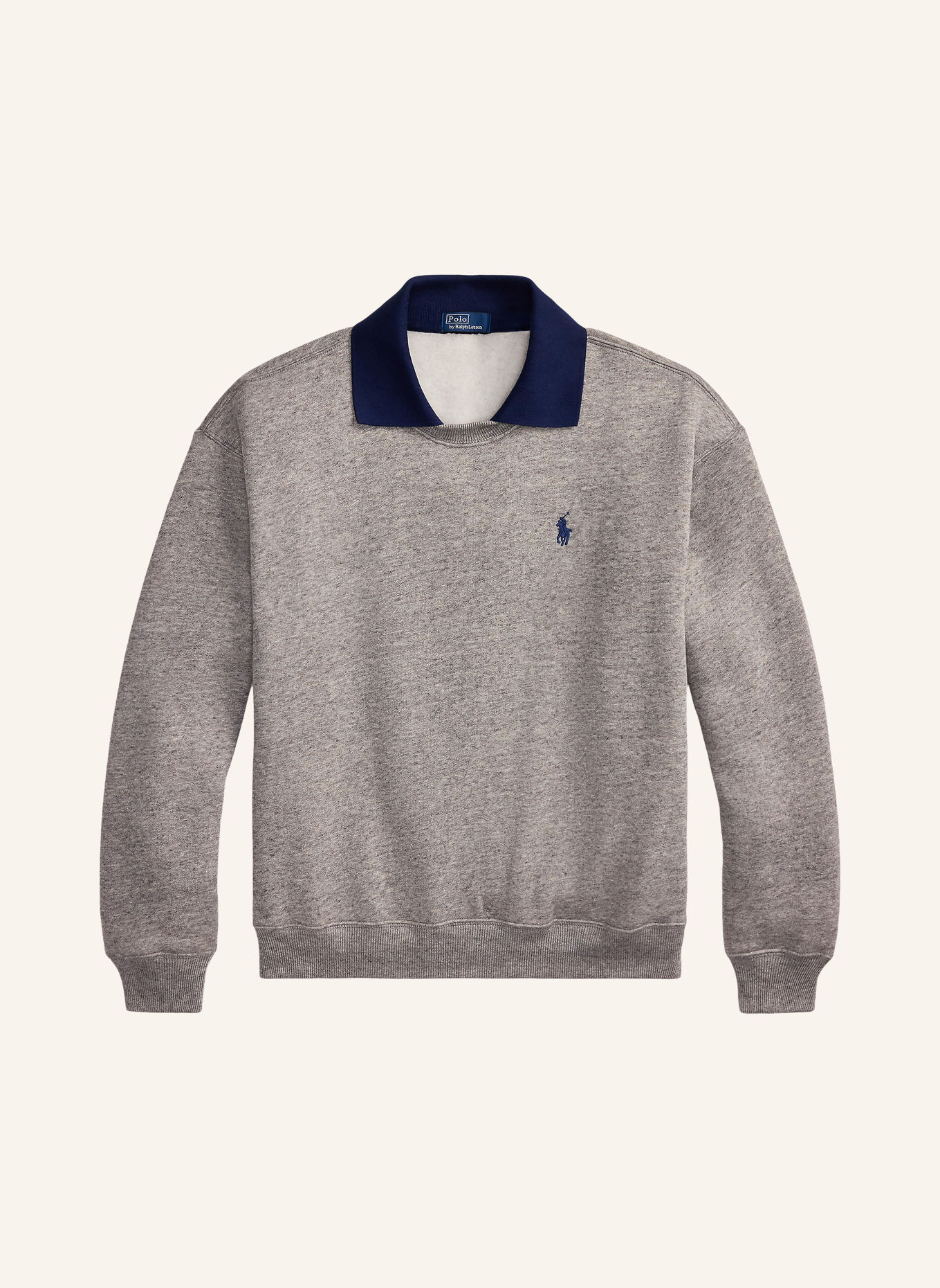 POLO RALPH LAUREN Sweatshirt: GRAY / DARK BLUE