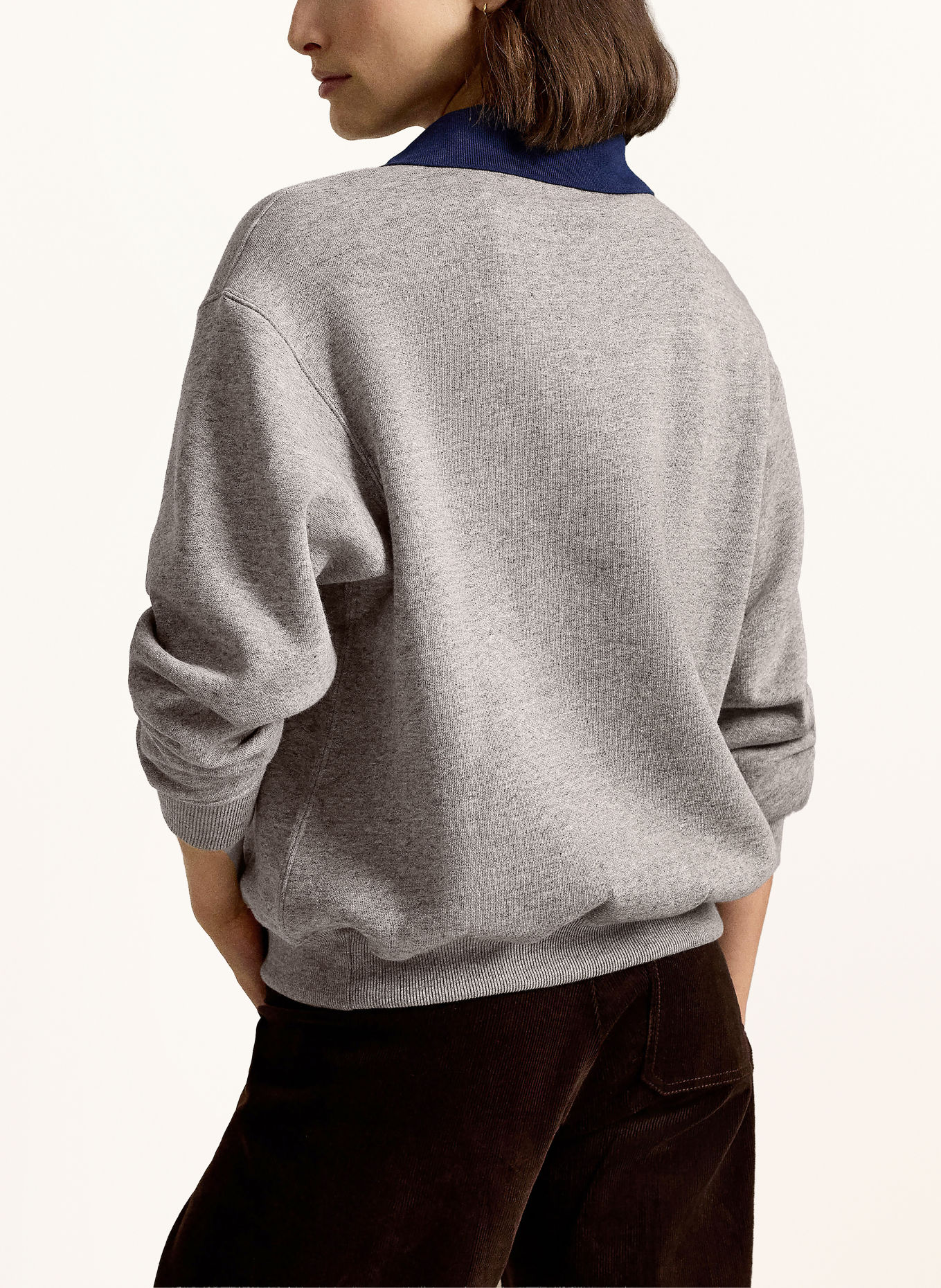 POLO RALPH LAUREN Sweatshirt: GRAY / DARK BLUE