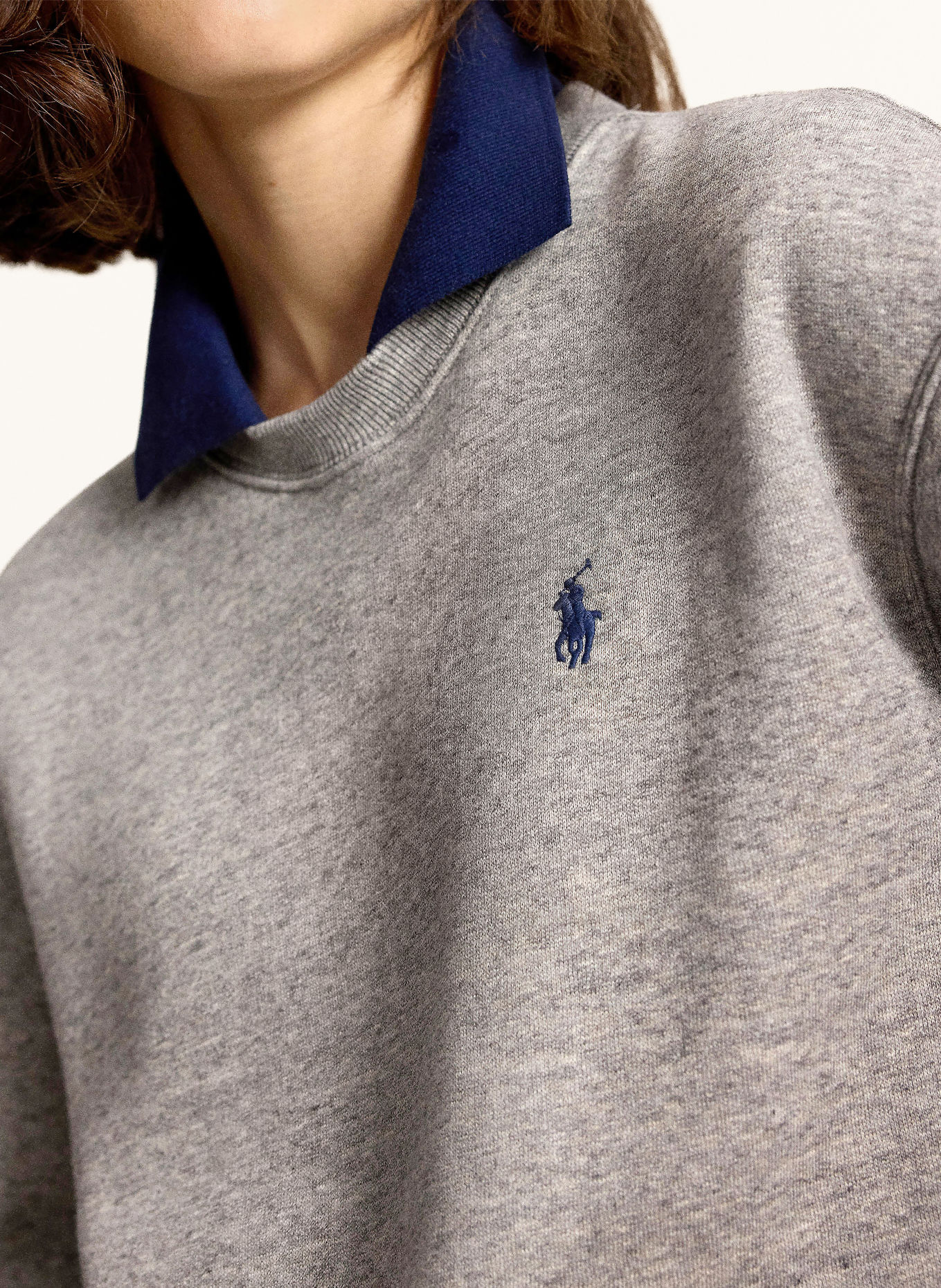 POLO RALPH LAUREN Sweatshirt: GRAY / DARK BLUE