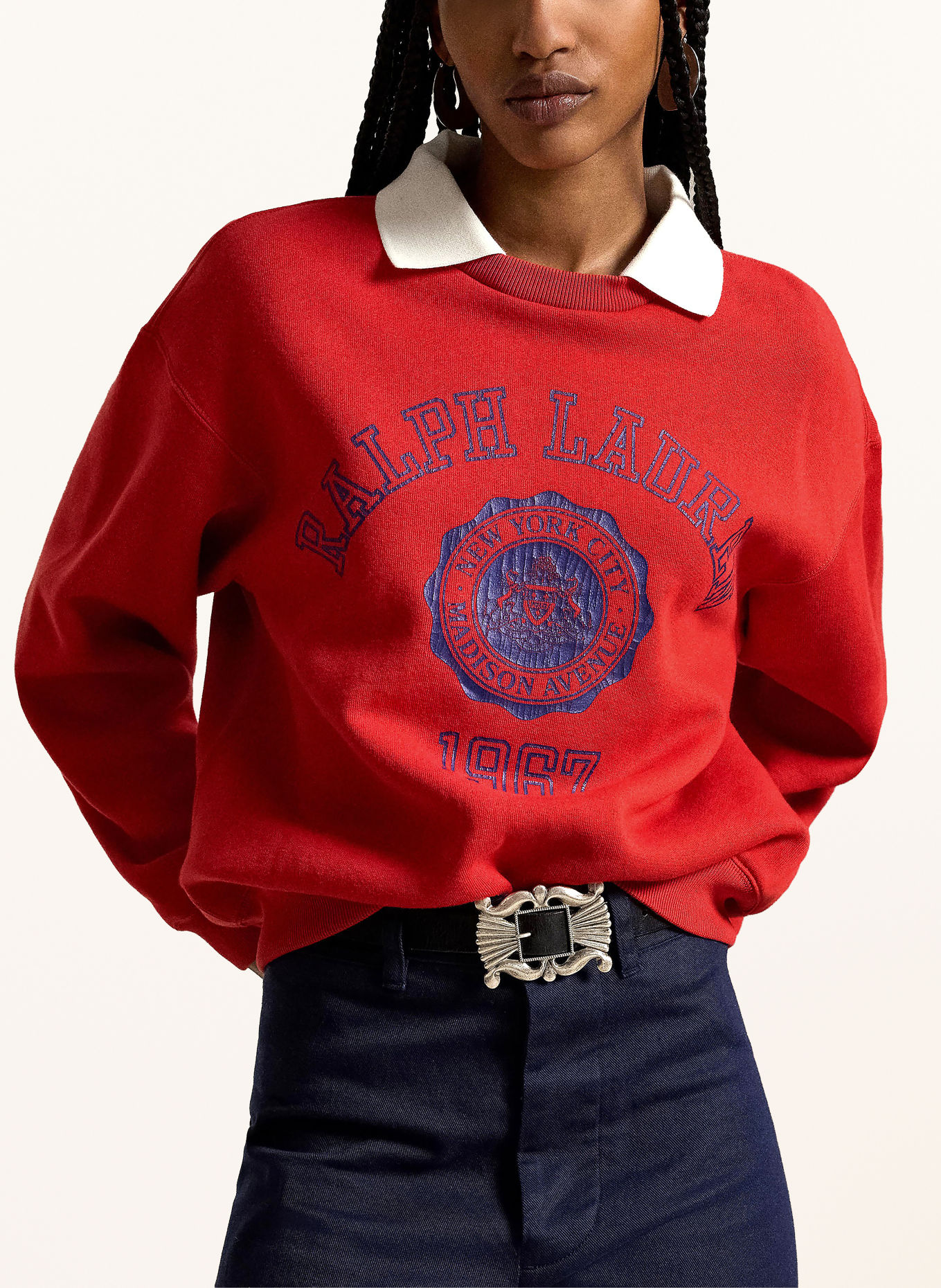 POLO RALPH LAUREN ARCTIC Sweatshirt: RED / ECRU / DARK BLUE
