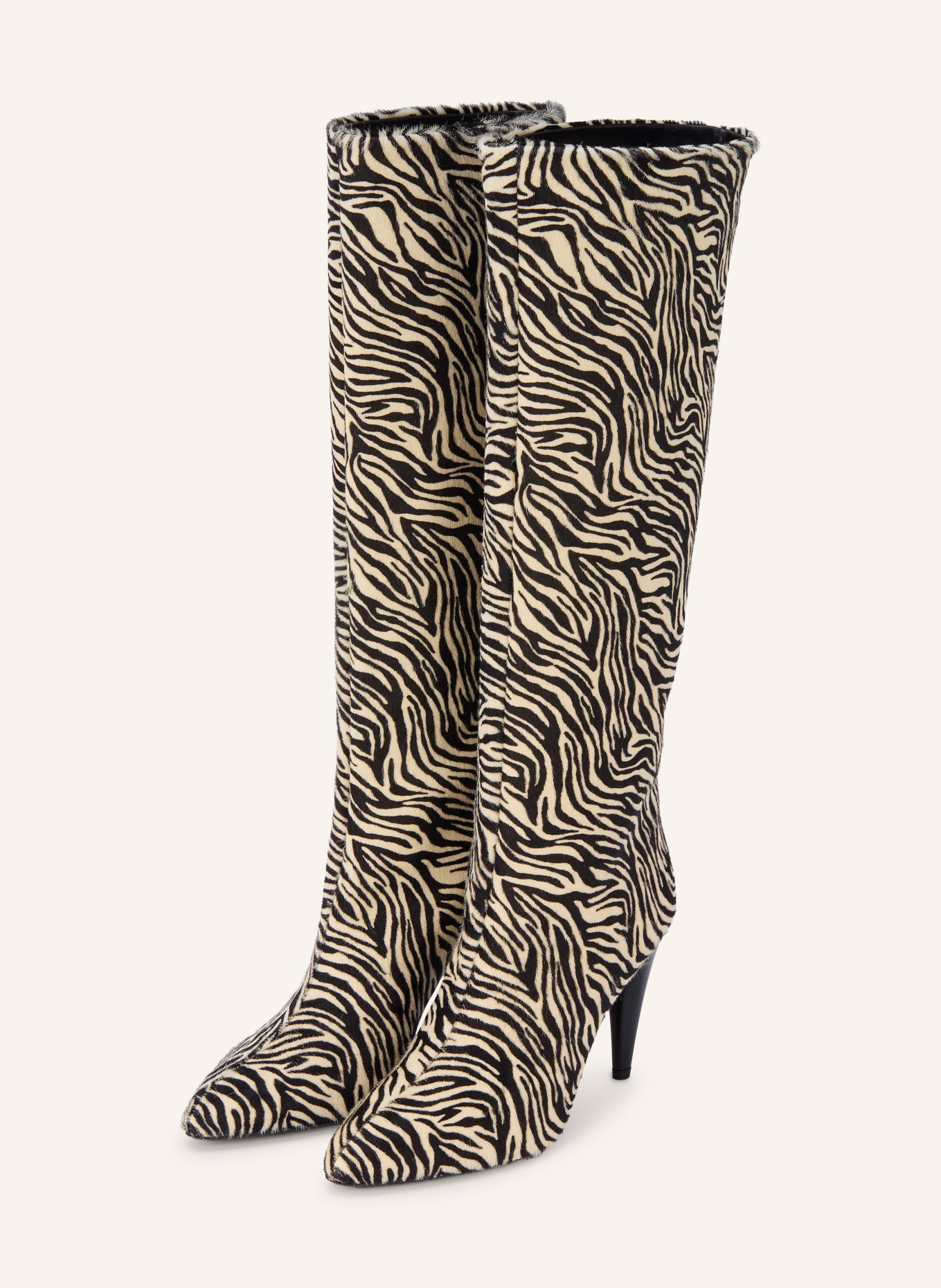 ISABEL MARANT JANY HIGH Boots: BLACK / ECRU