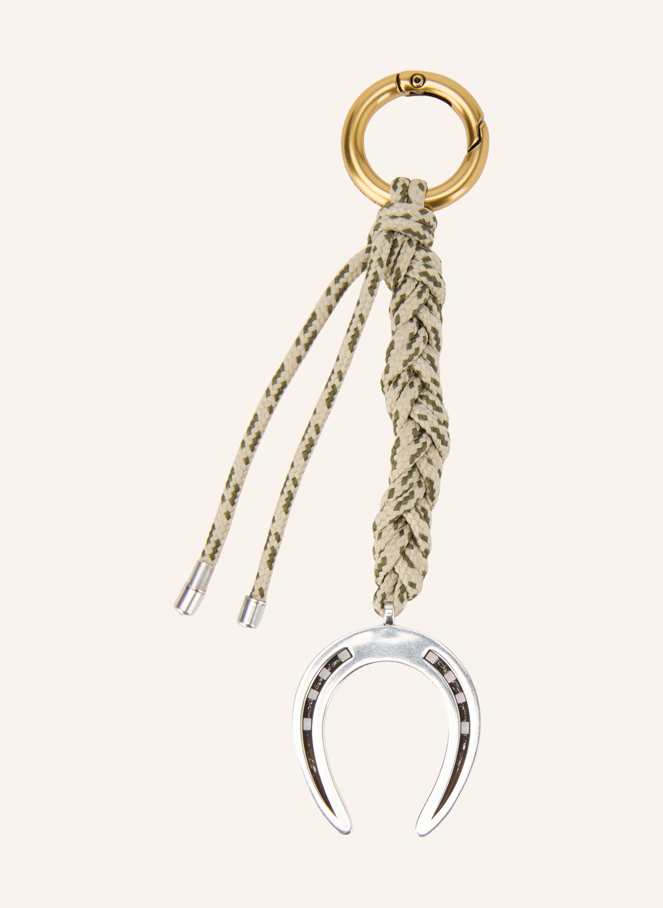 ISABEL MARANT Breloc HORSESHOE: BEJ / ARGINT / AUR