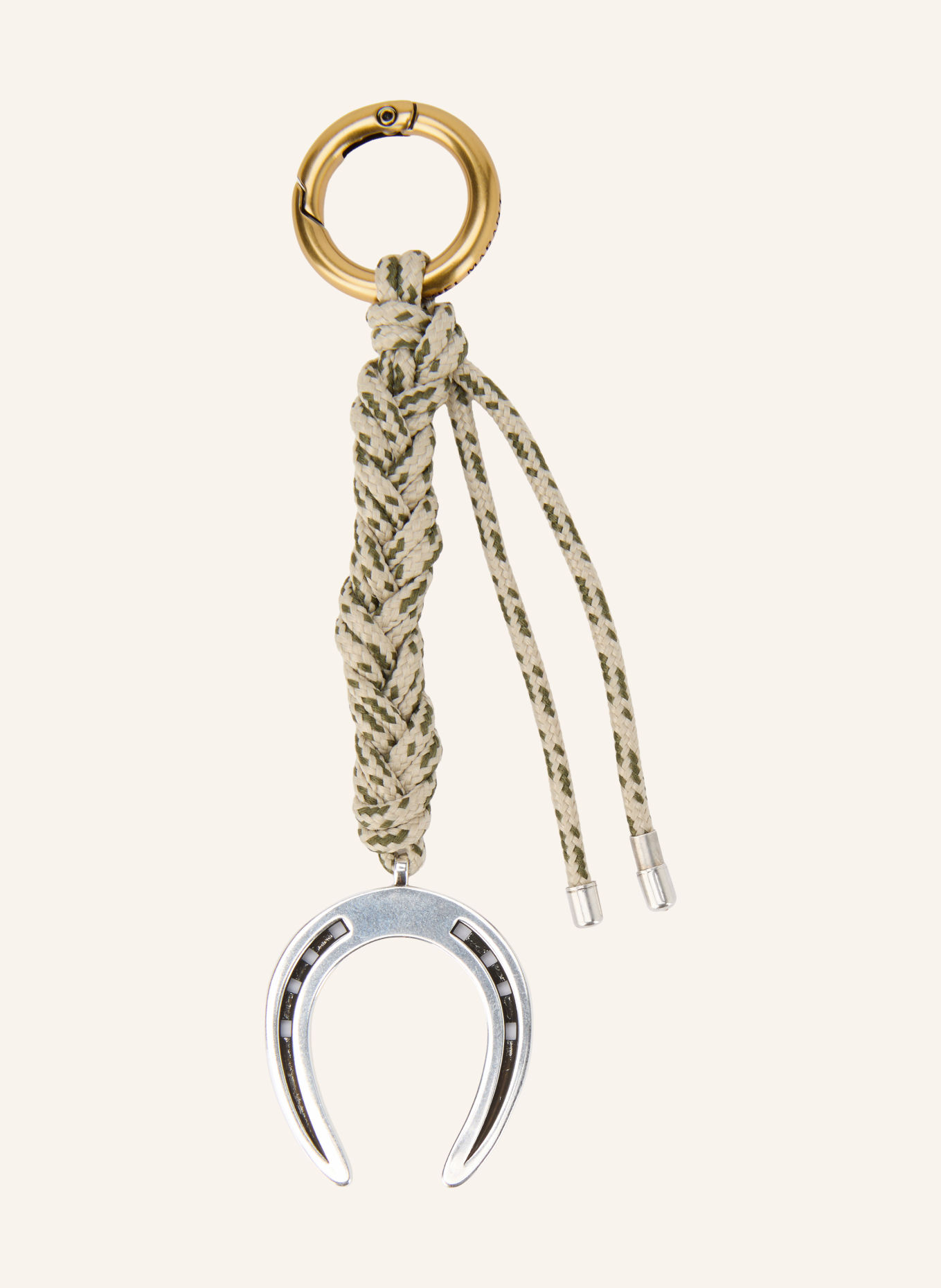 ISABEL MARANT Breloc HORSESHOE: BEJ / ARGINT / AUR