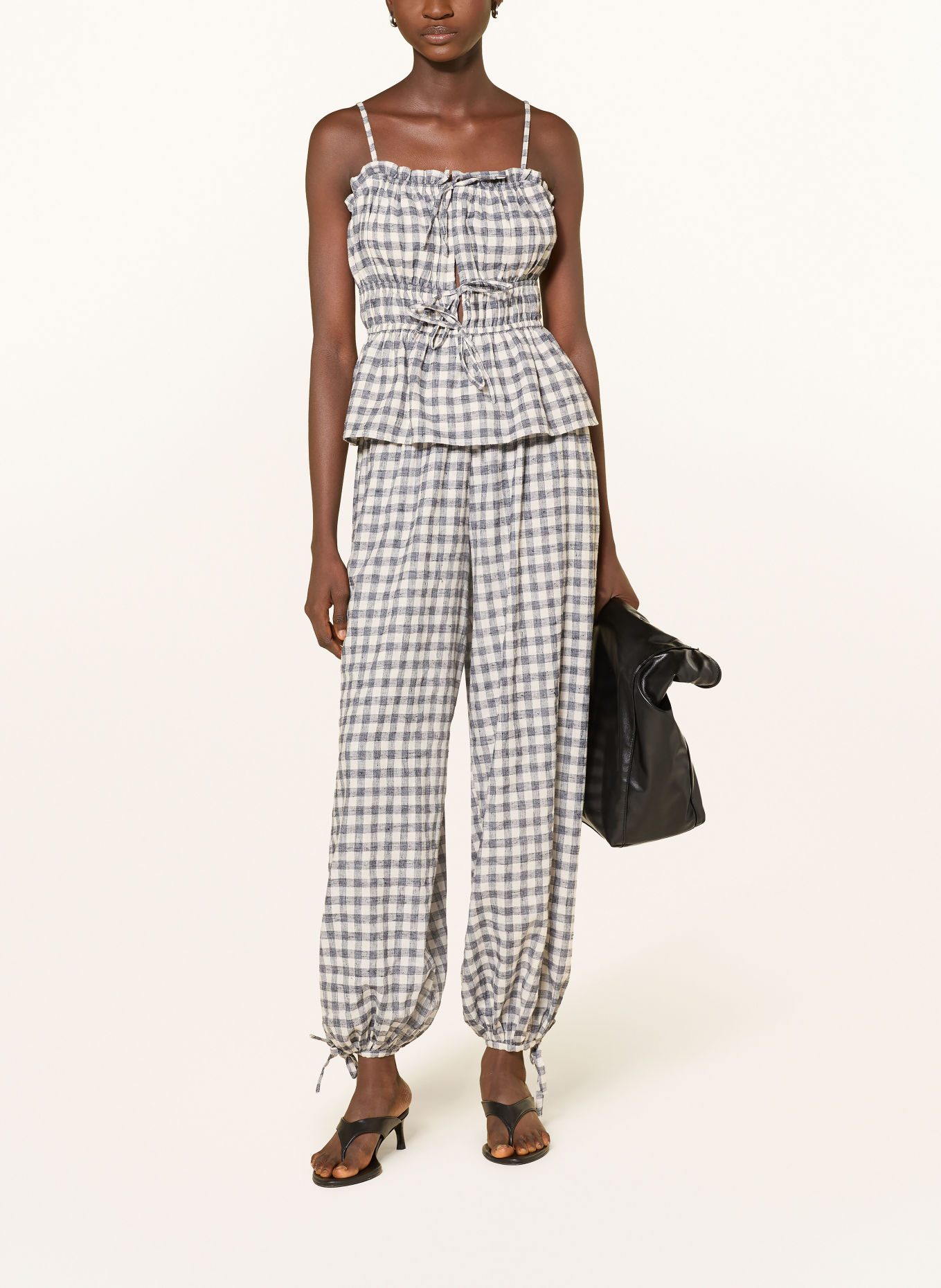 NEO NOIR ROXANE Trousers: BLACK / WHITE