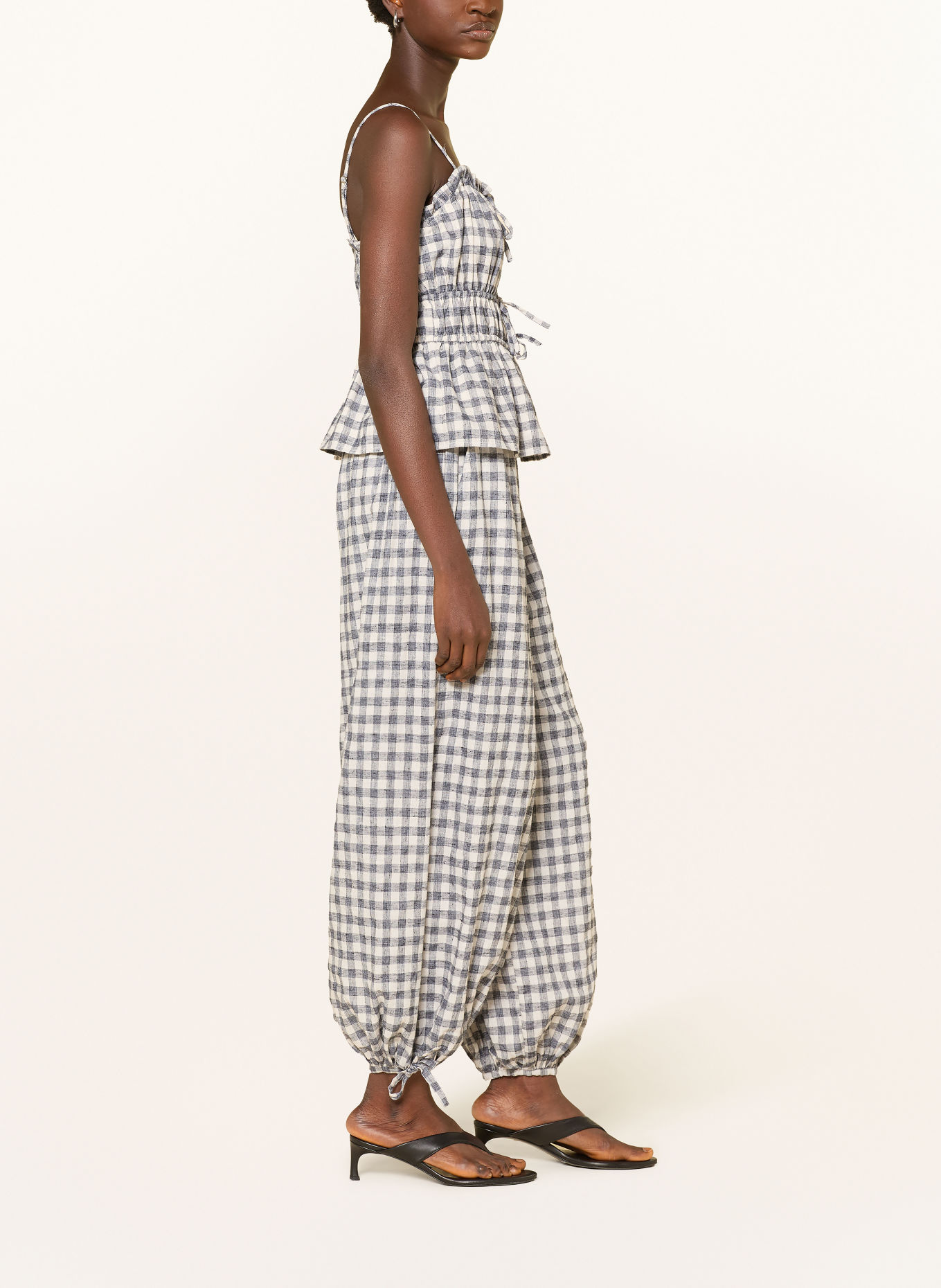 NEO NOIR ROXANE Trousers: BLACK / WHITE