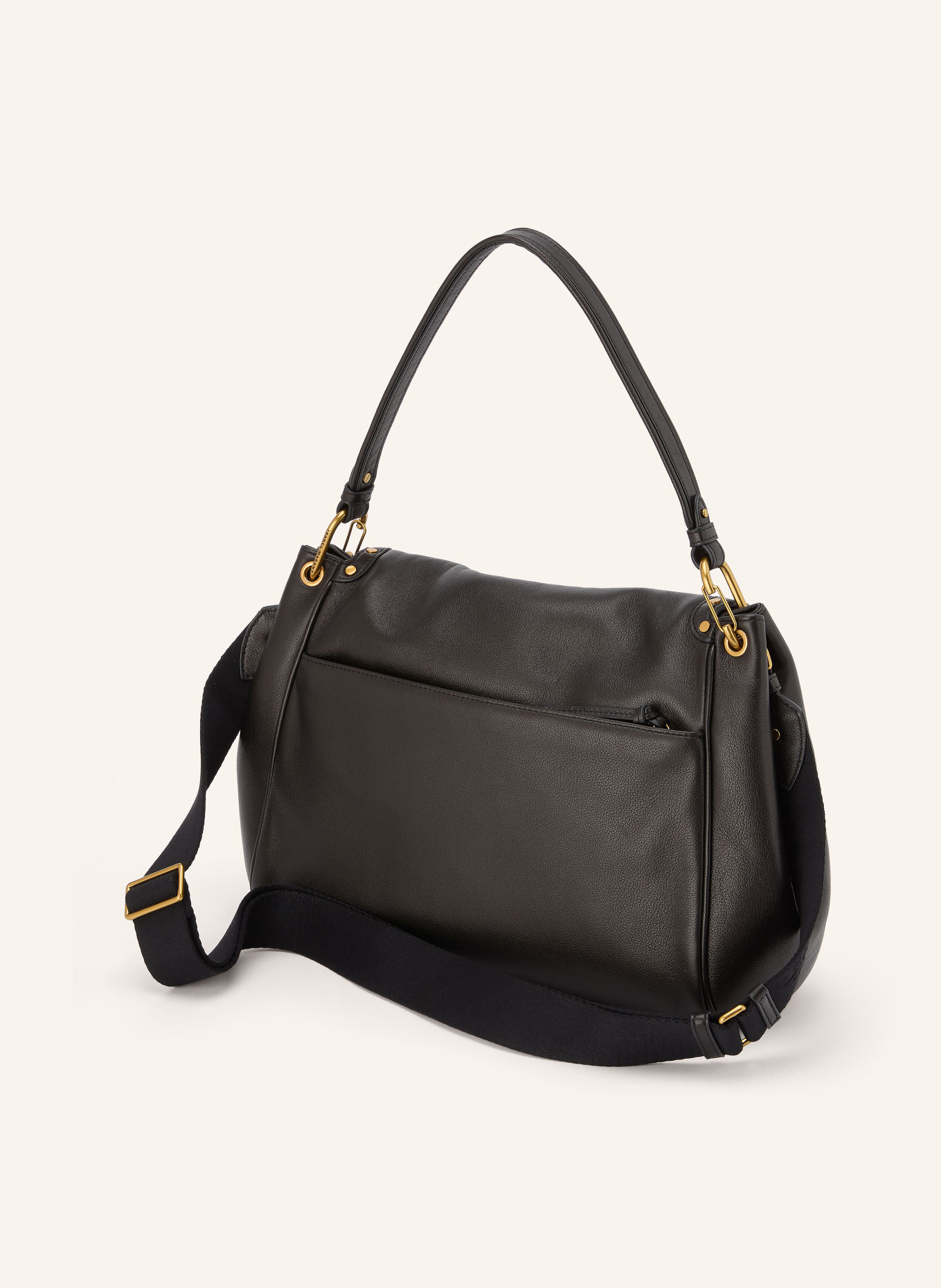 ISABEL MARANT Umhängetasche CHANY XL mit Nieten: DUNKELBRAUN / GOLD