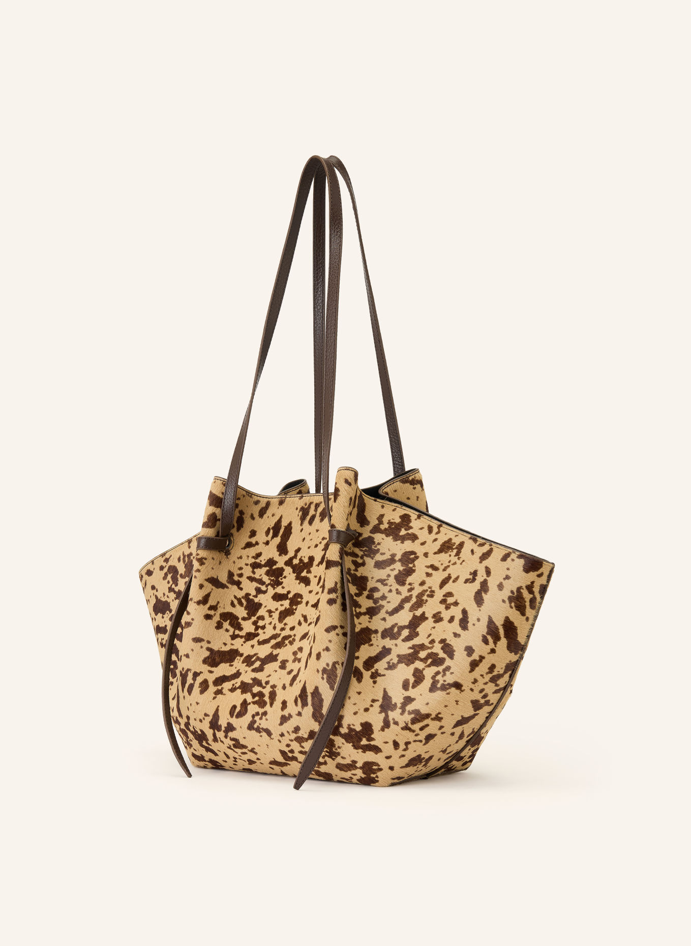YUZEFI MOCHI LARGE Shoppers: BEIGE / DARK BROWN