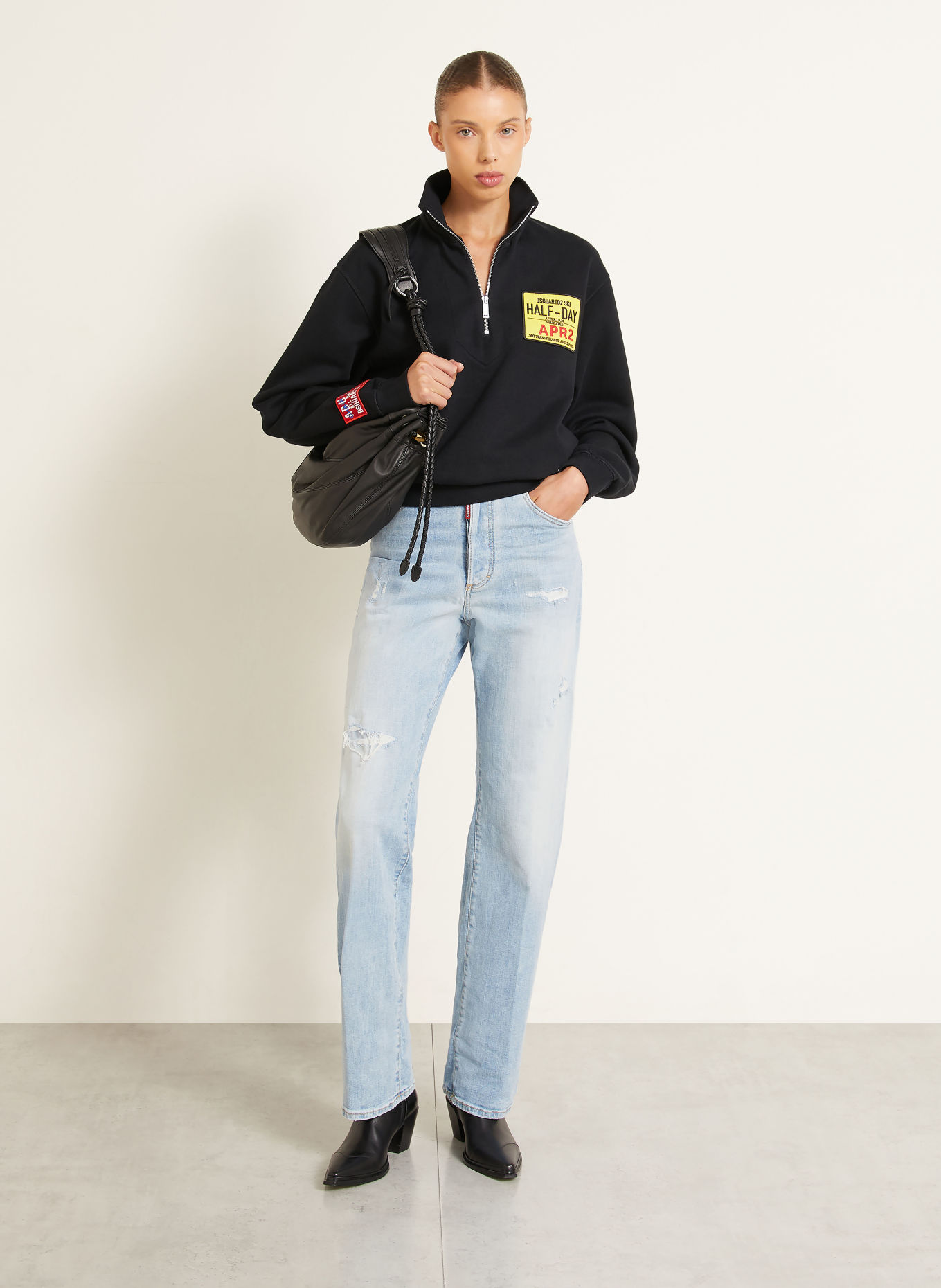 DSQUARED2 Jeansy wide leg SAN DIEGO: 470 NAVY BLUE