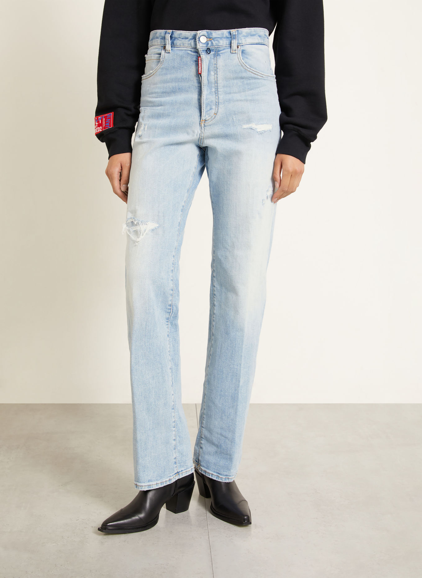 DSQUARED2 Jeansy wide leg SAN DIEGO: 470 NAVY BLUE