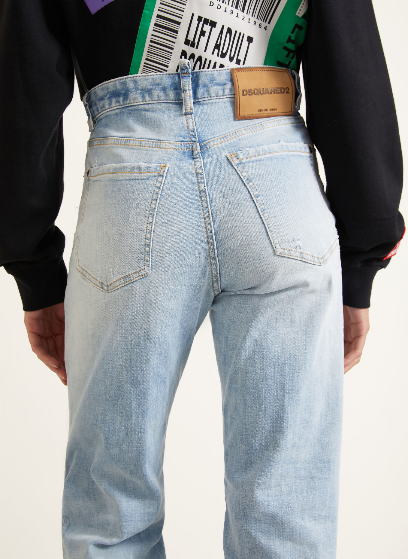 DSQUARED2 Jeansy wide leg SAN DIEGO: 470 NAVY BLUE