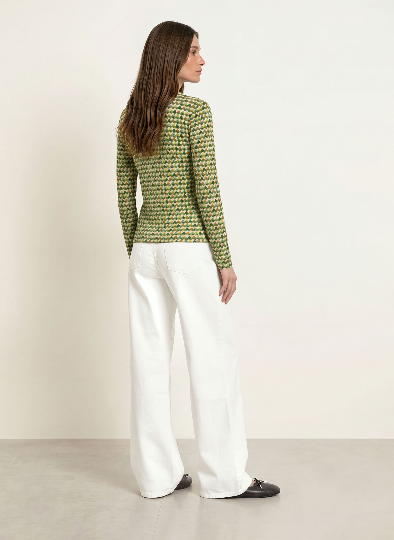 lilienfels Long-sleeve shirt: GREEN / CREAM / LIGHT GREEN