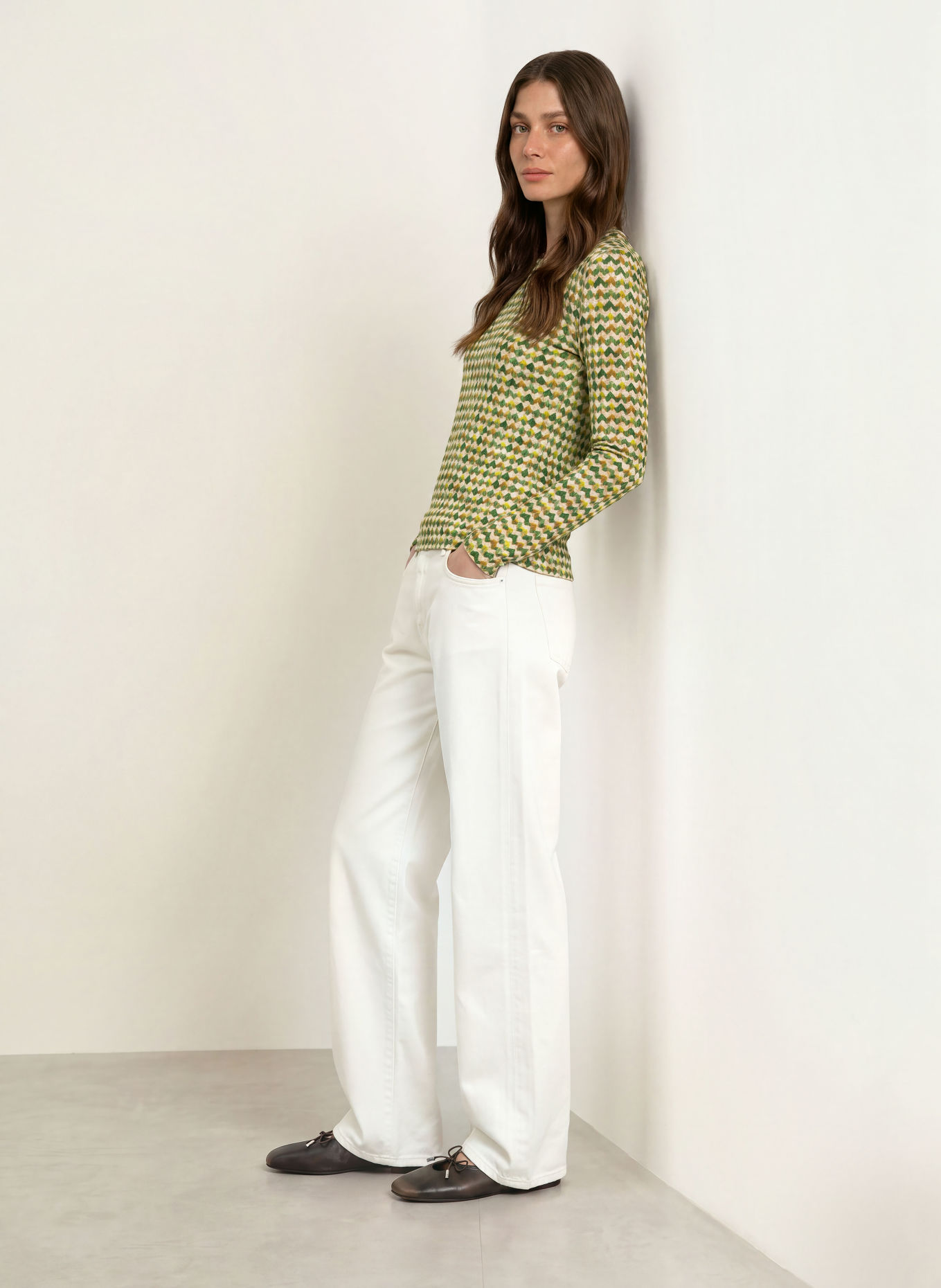 lilienfels Long-sleeve shirt: GREEN / CREAM / LIGHT GREEN