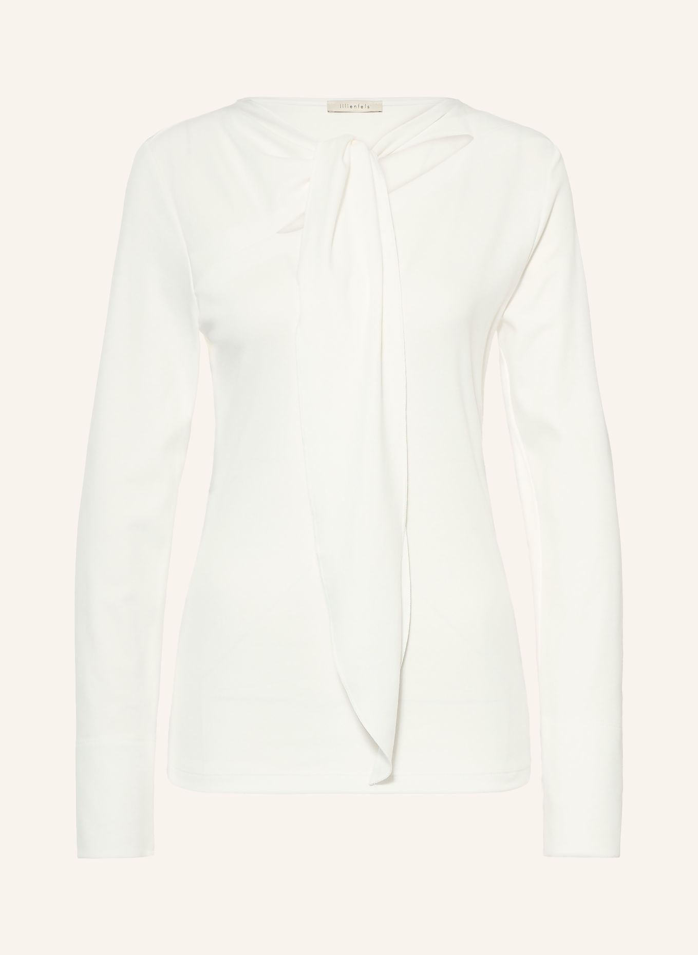 lilienfels Long-sleeve shirt with Bow Tie: WHITE