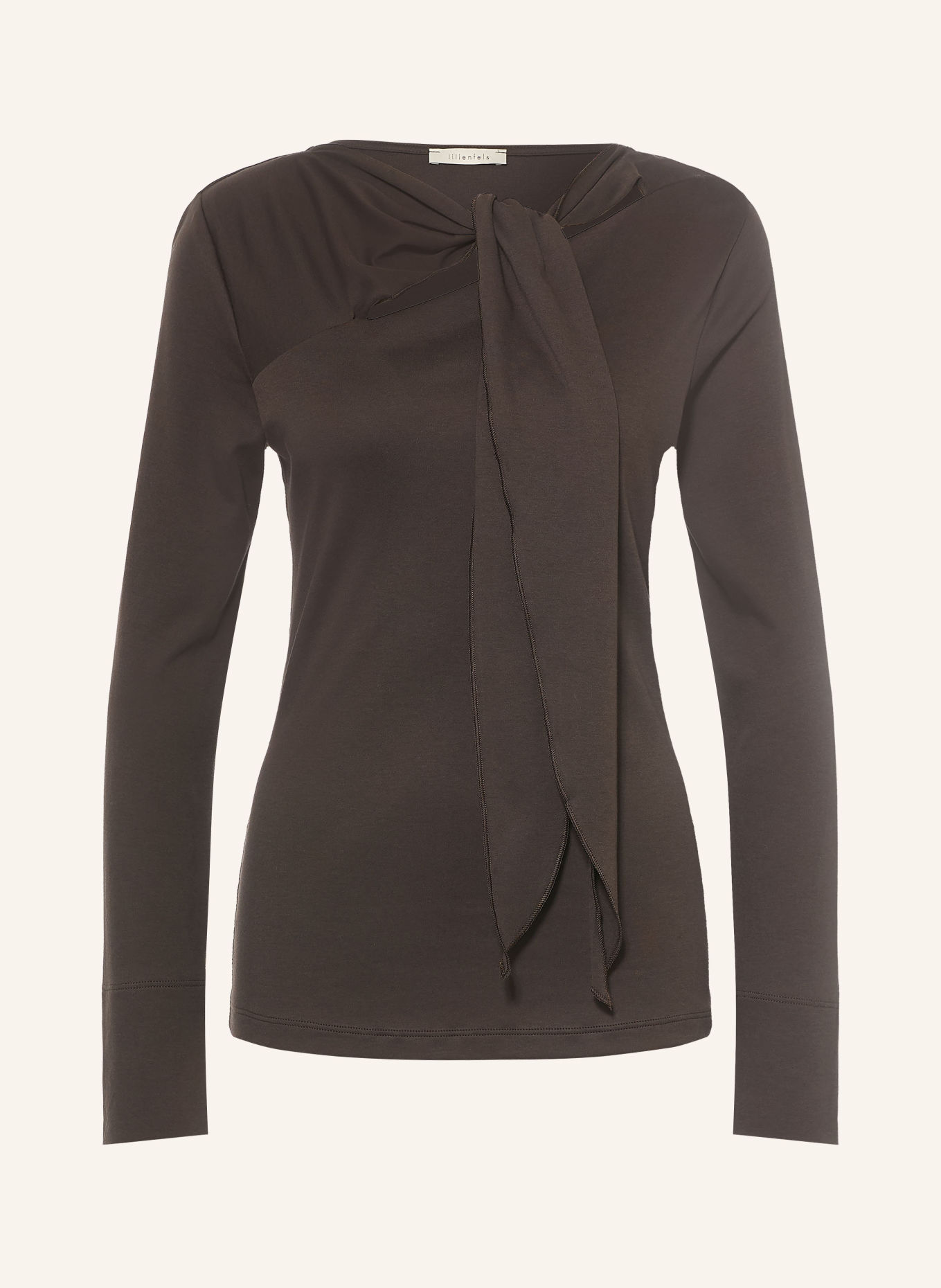 lilienfels Longsleeve mit Schluppe: DUNKELBRAUN