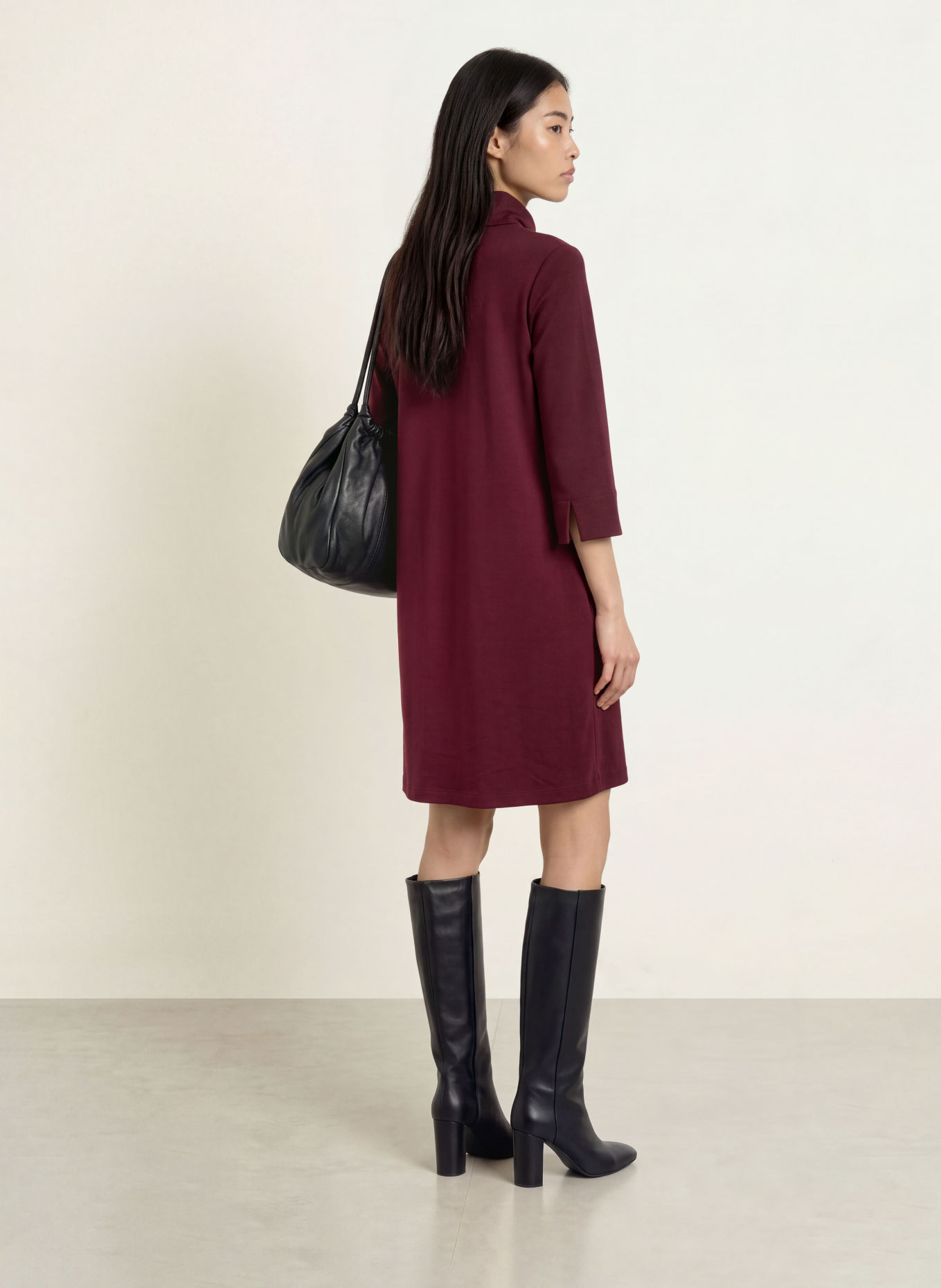Miss Lagotte Jerseykleid mit 3/4-Arm: FUCHSIA