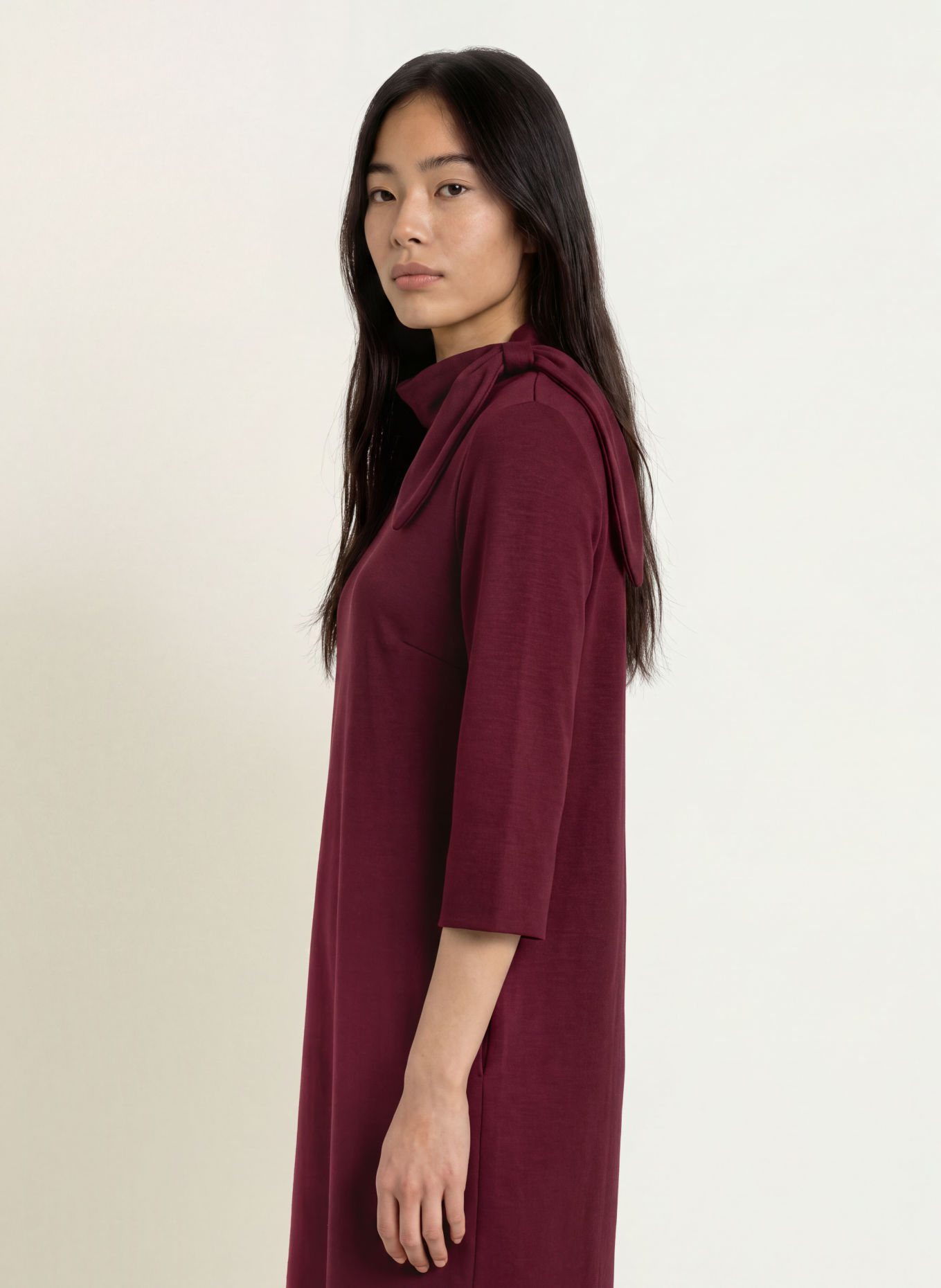 Miss Lagotte Jerseykleid mit 3/4-Arm: FUCHSIA