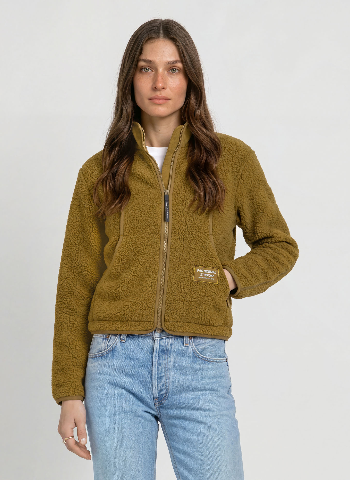 PAS NORMAL STUDIOS Veste en fourrure synthétique OFF RACE: KAKI