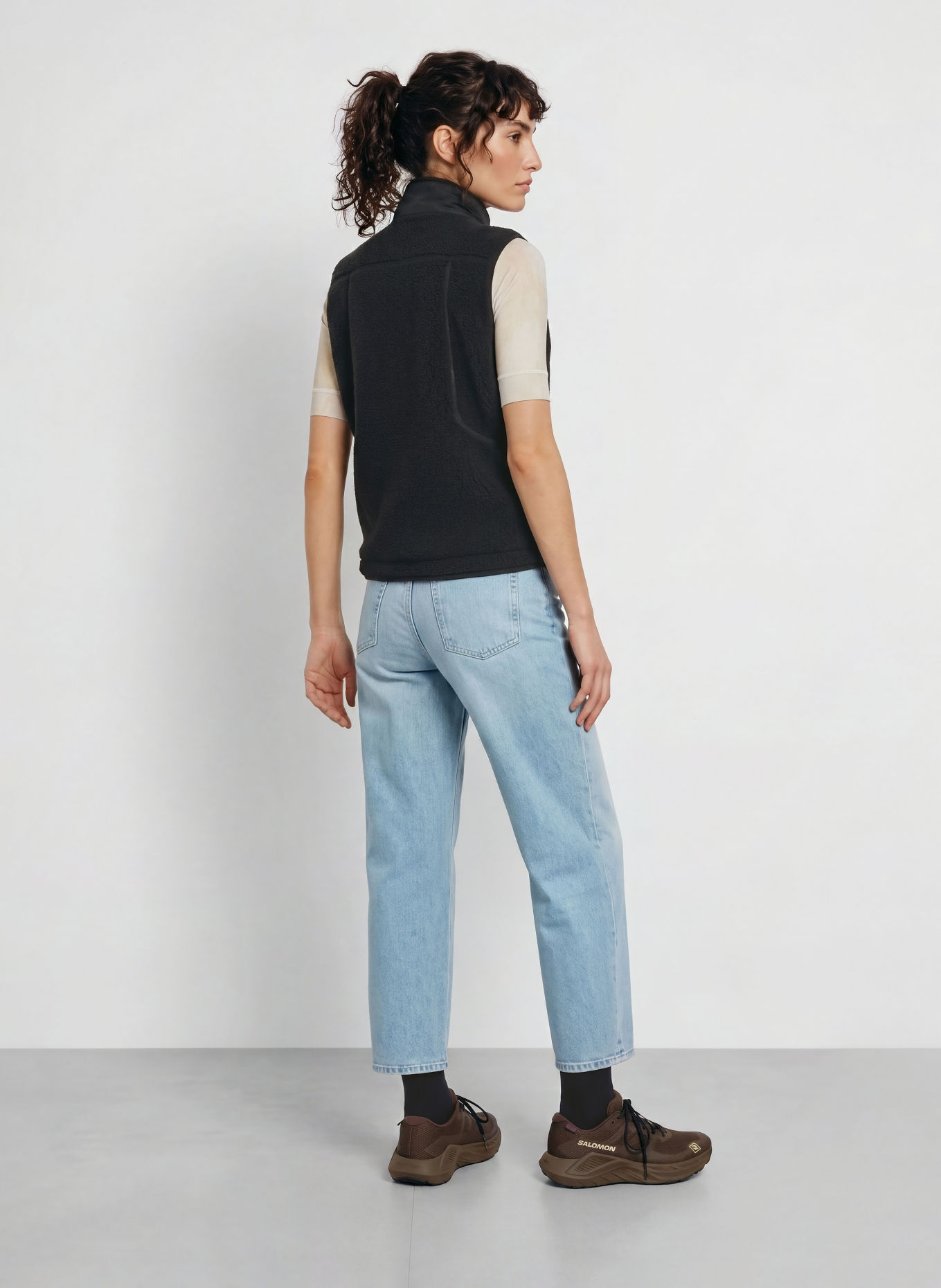 PAS NORMAL STUDIOS Veste sans manches en fourrure synthétique OFF RACE: NOIR