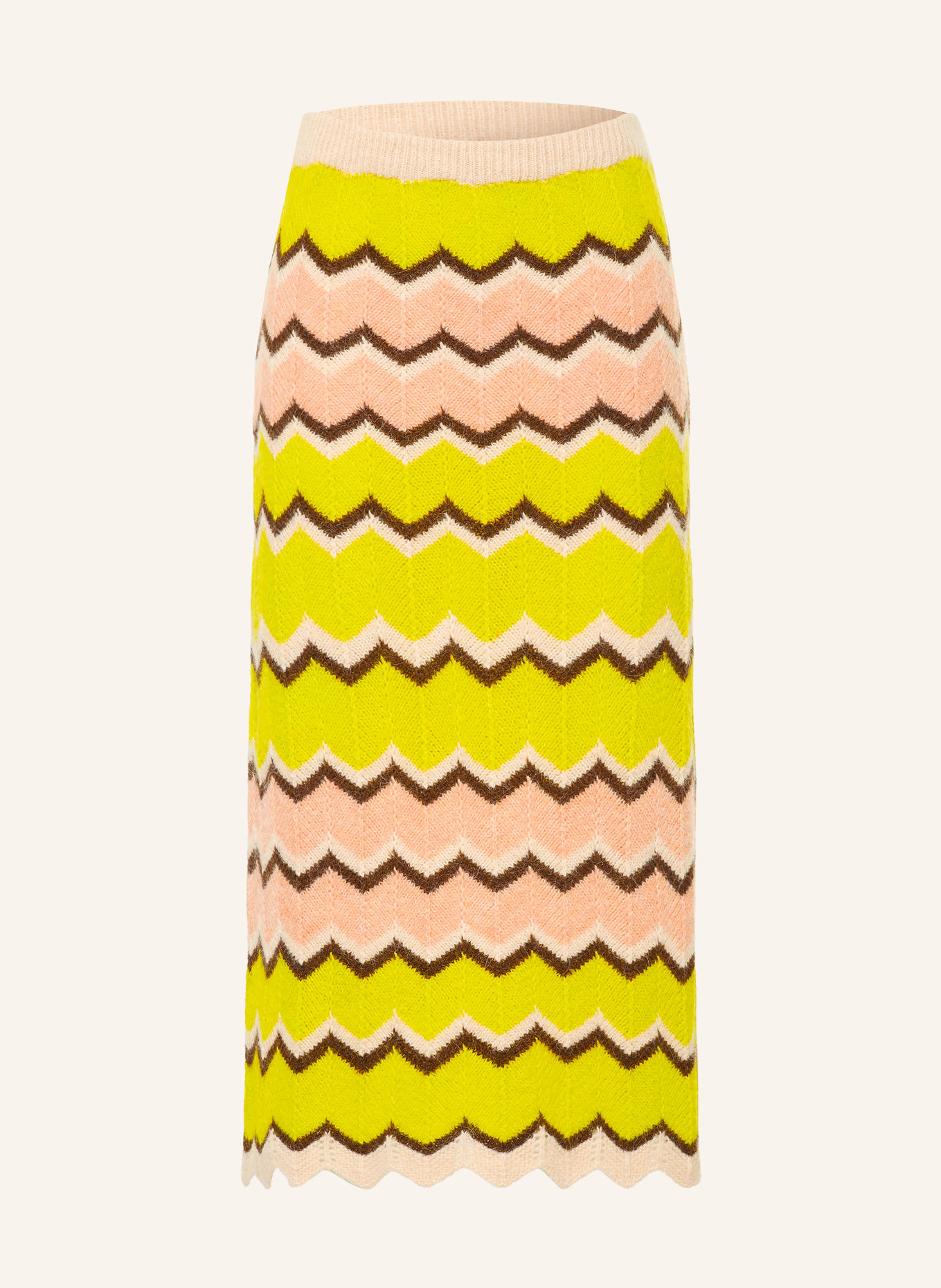 miss goodlife Strickrock: NEONGELB / DUNKELBRAUN / ROSÉ
