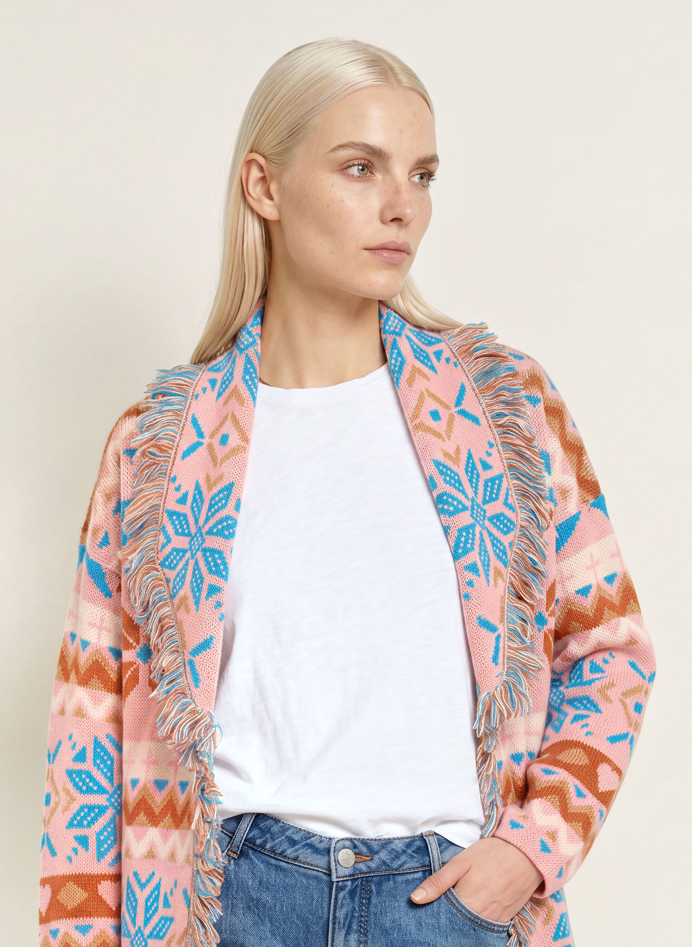 miss goodlife Strickhülle: ROSÉ / DUNKELORANGE / BLAU