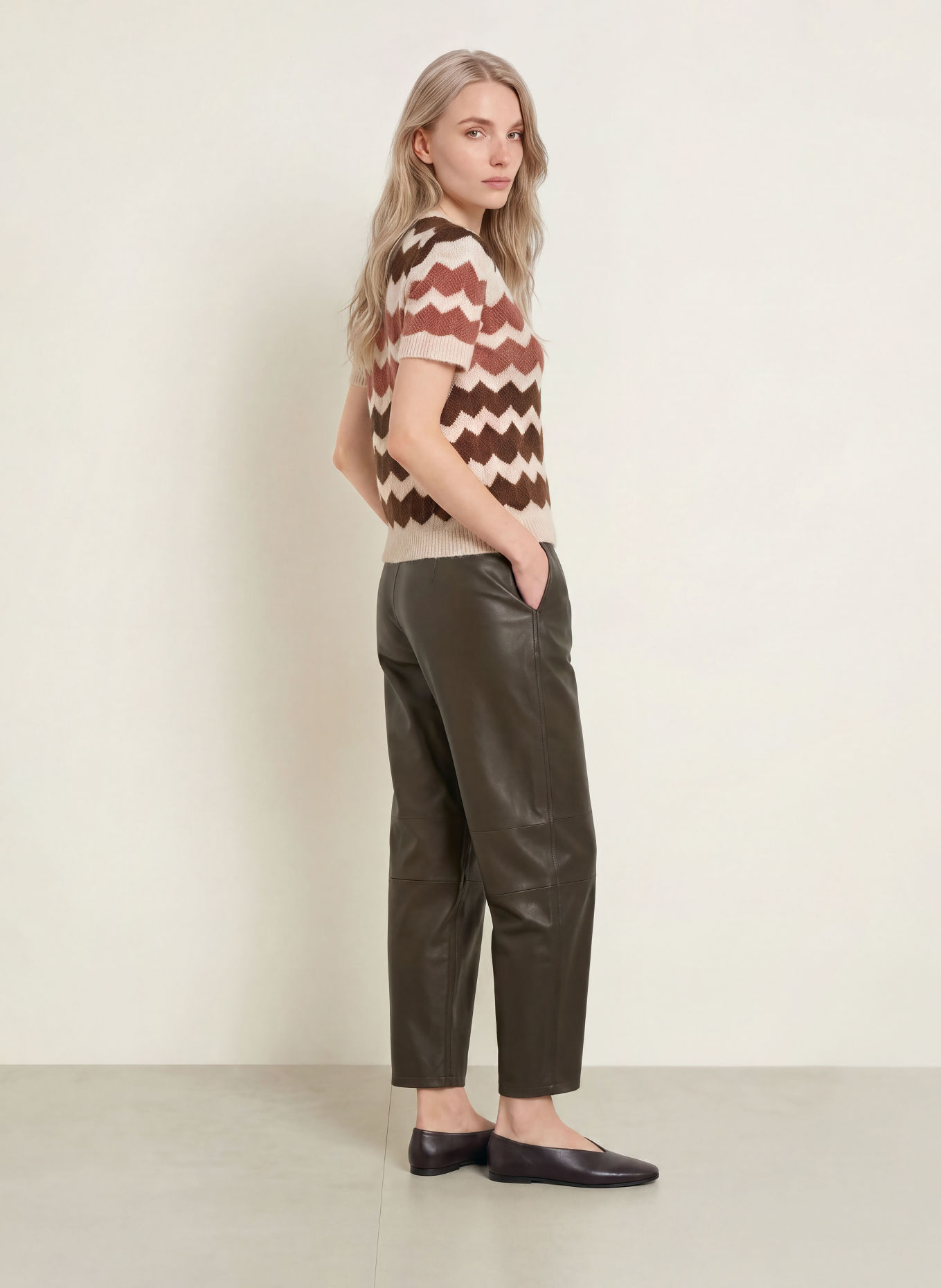 miss goodlife Strickshirt: DUNKELBRAUN / ALTROSA / CREME