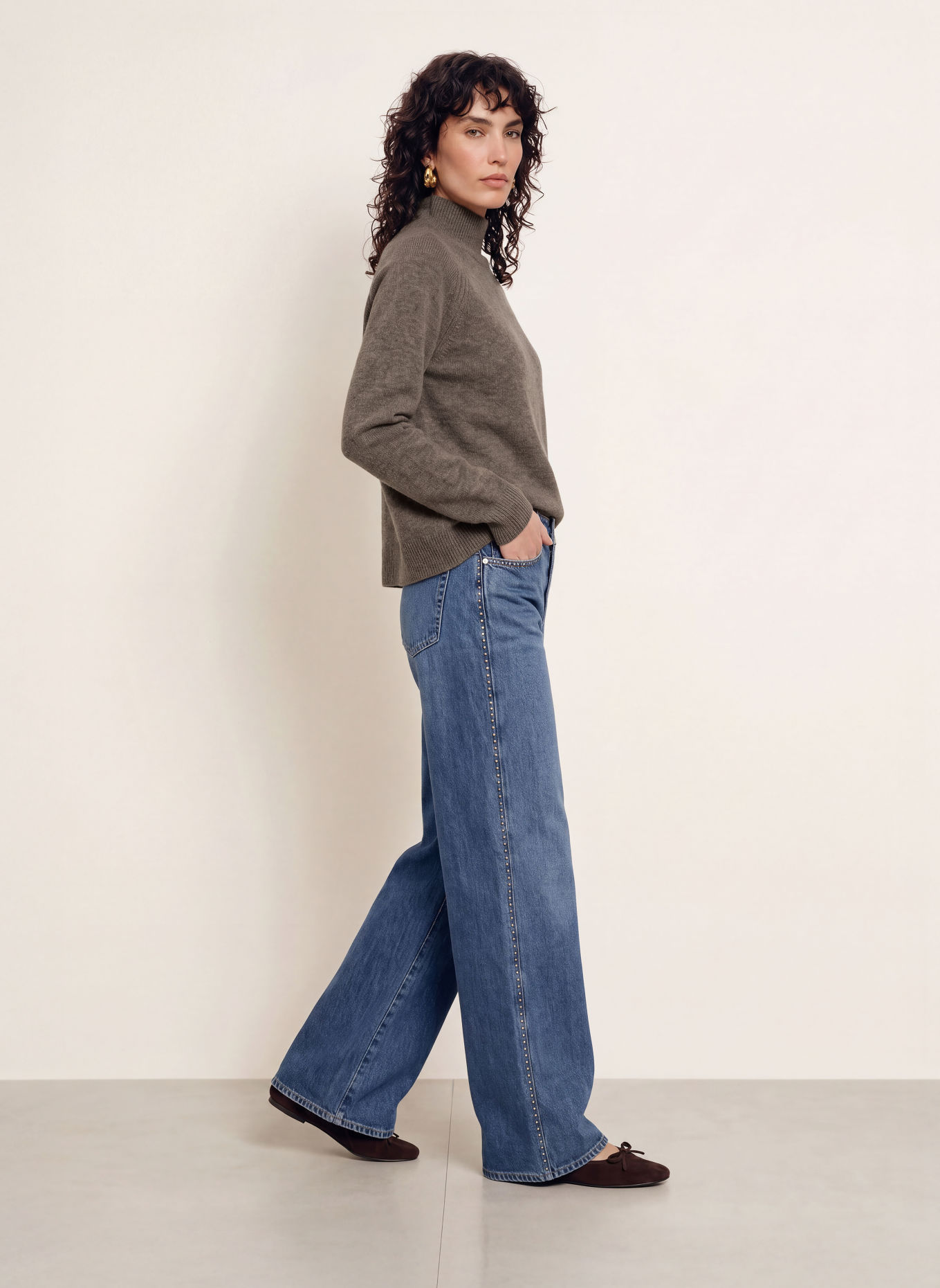 LADNERI Pullover SERENA mit Cashmere: TAUPE