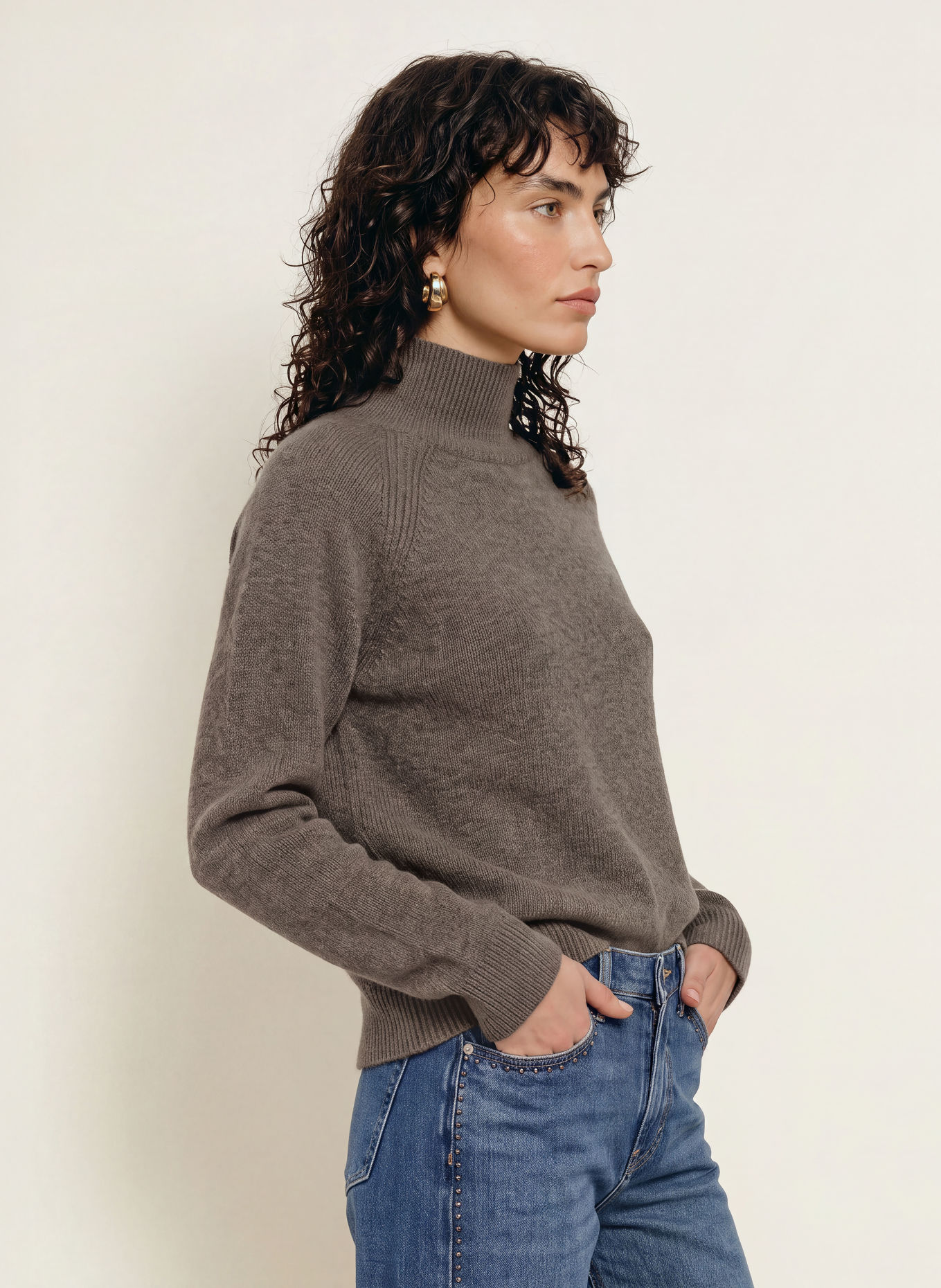LADNERI Pullover SERENA mit Cashmere: TAUPE
