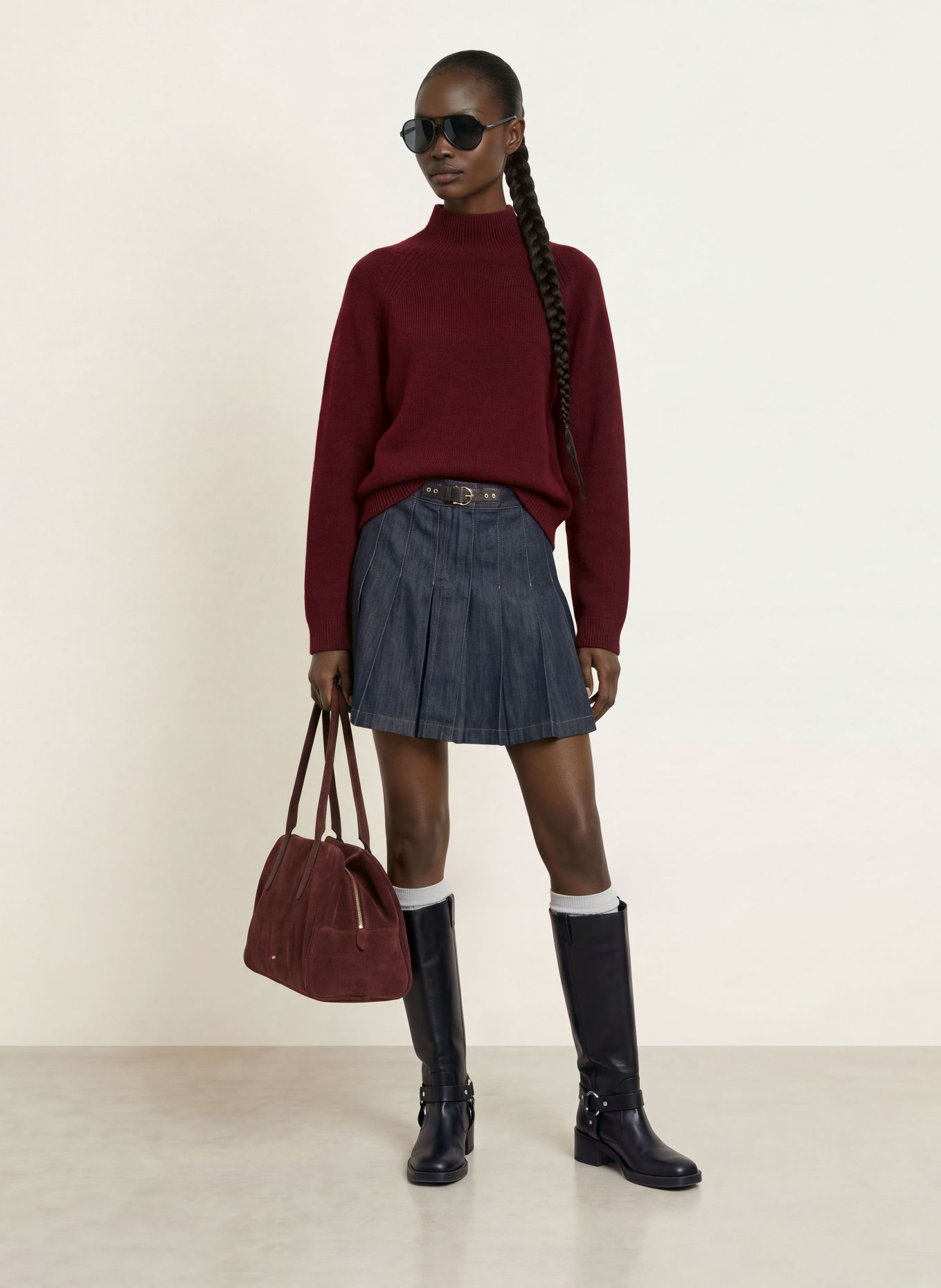 LADNERI Pullover SERENA mit Cashmere: DUNKELROT
