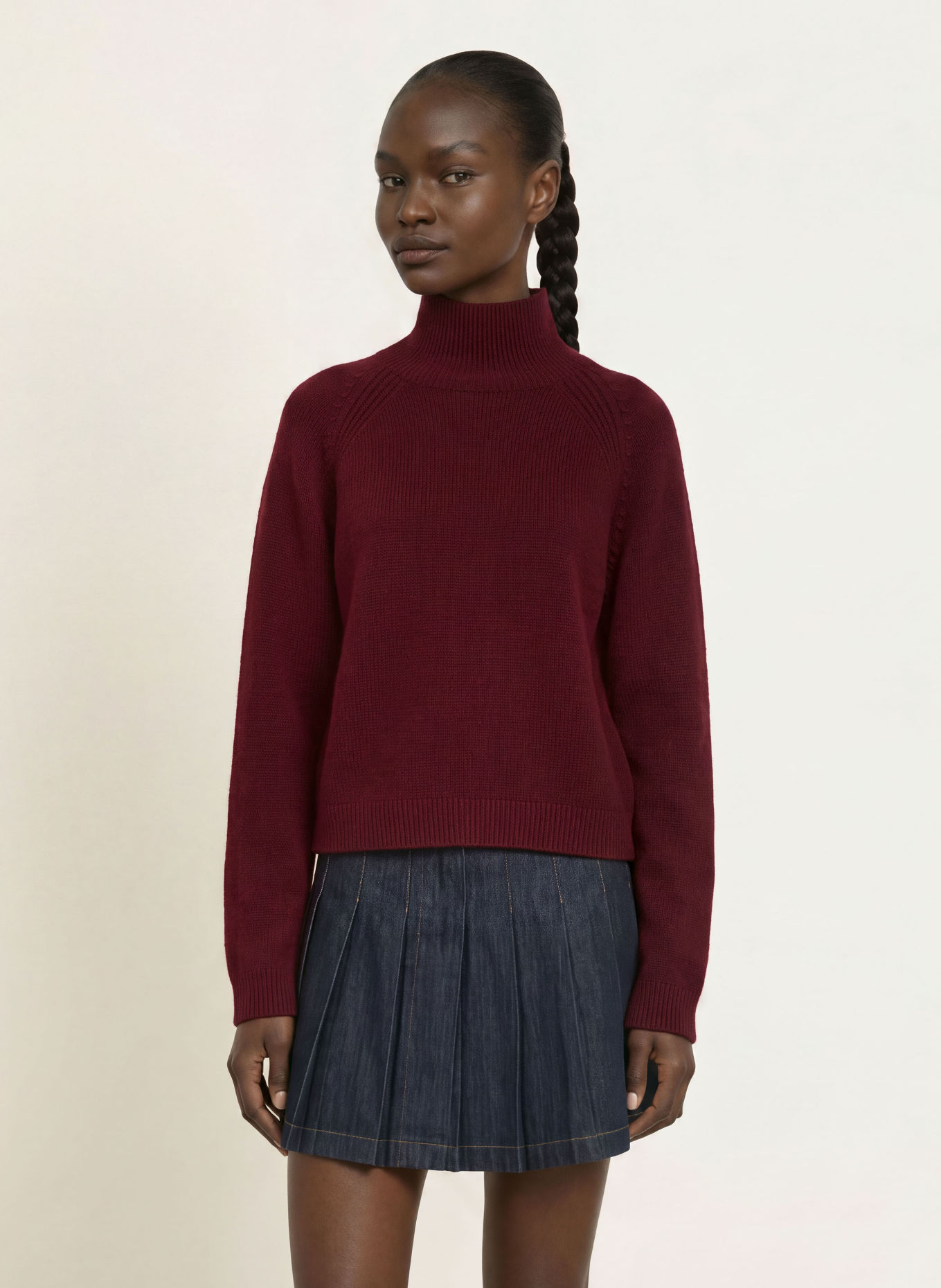 LADNERI Pullover SERENA mit Cashmere: DUNKELROT