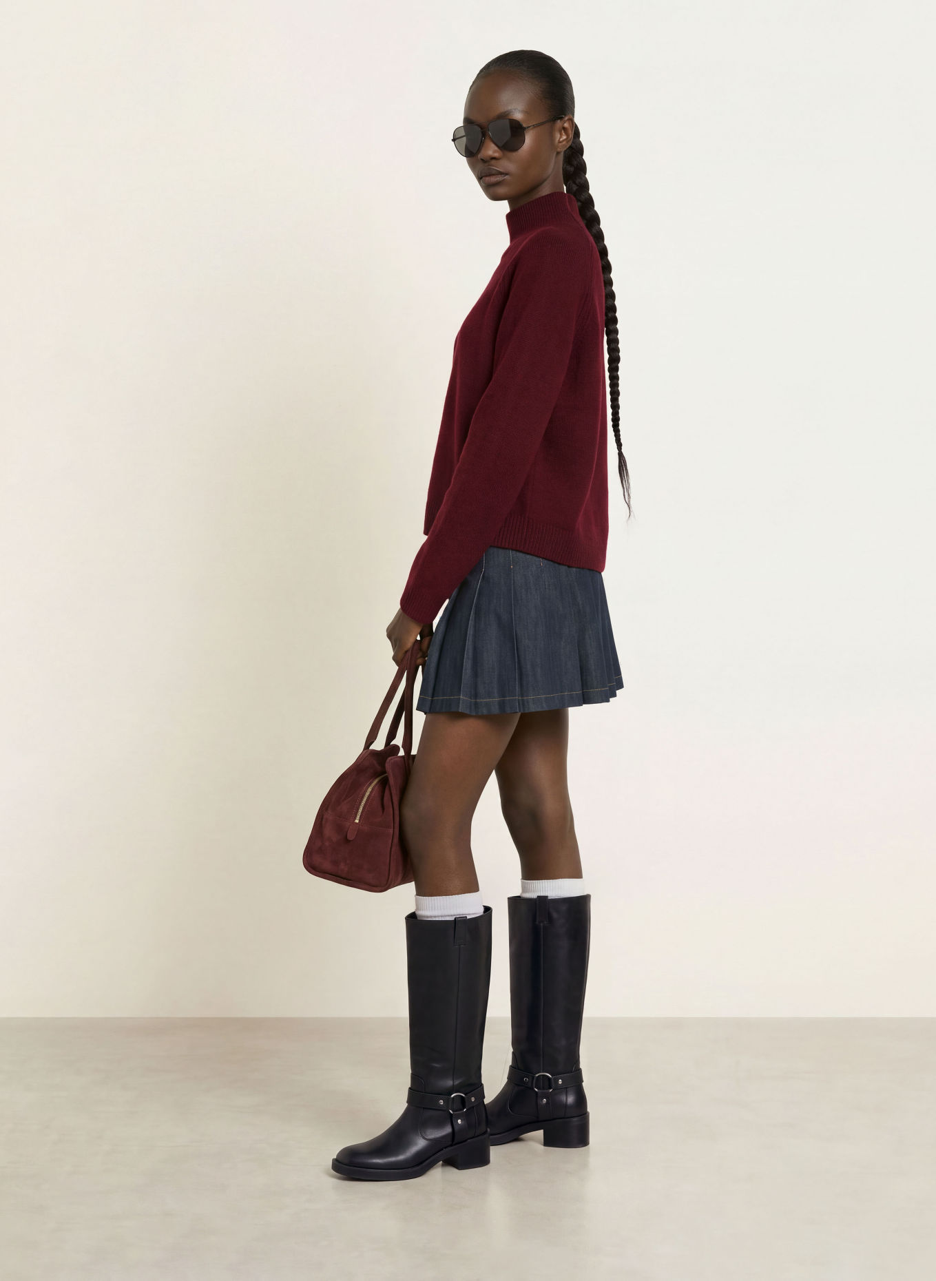 LADNERI Pullover SERENA mit Cashmere: DUNKELROT