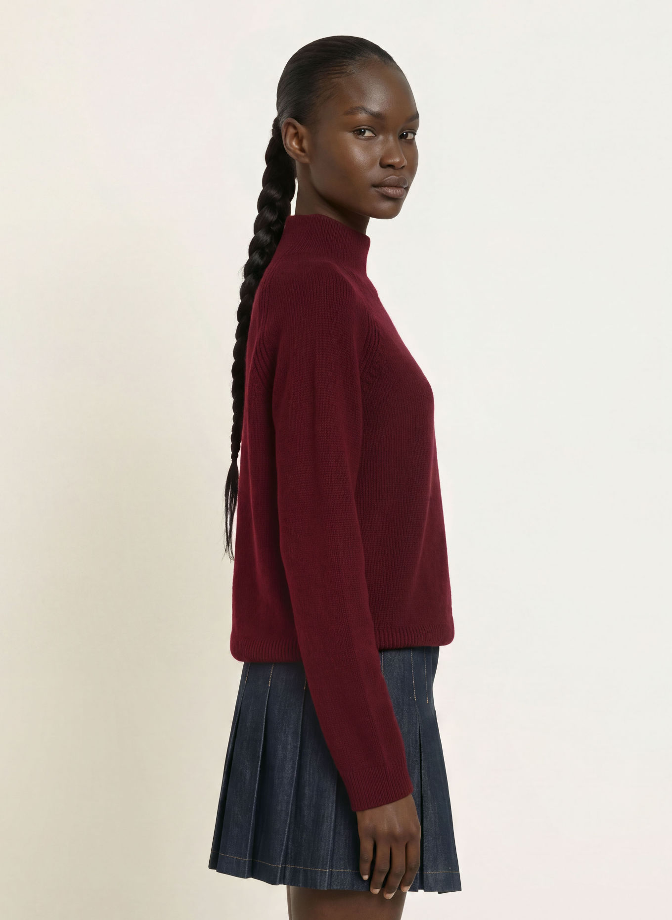 LADNERI Pullover SERENA mit Cashmere: DUNKELROT