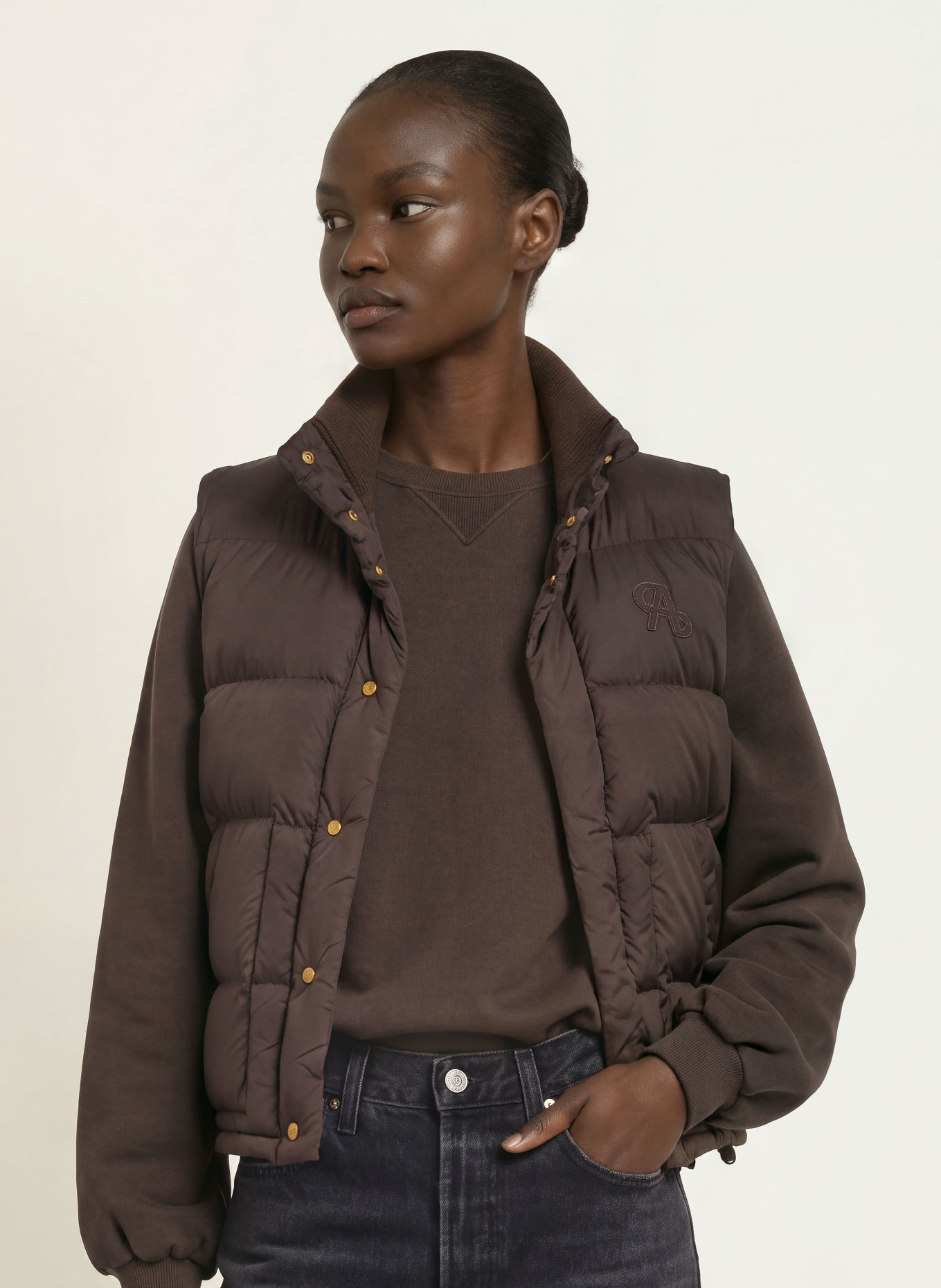 LADNERI Lightweight-Daunenweste AURAY: DUNKELBRAUN