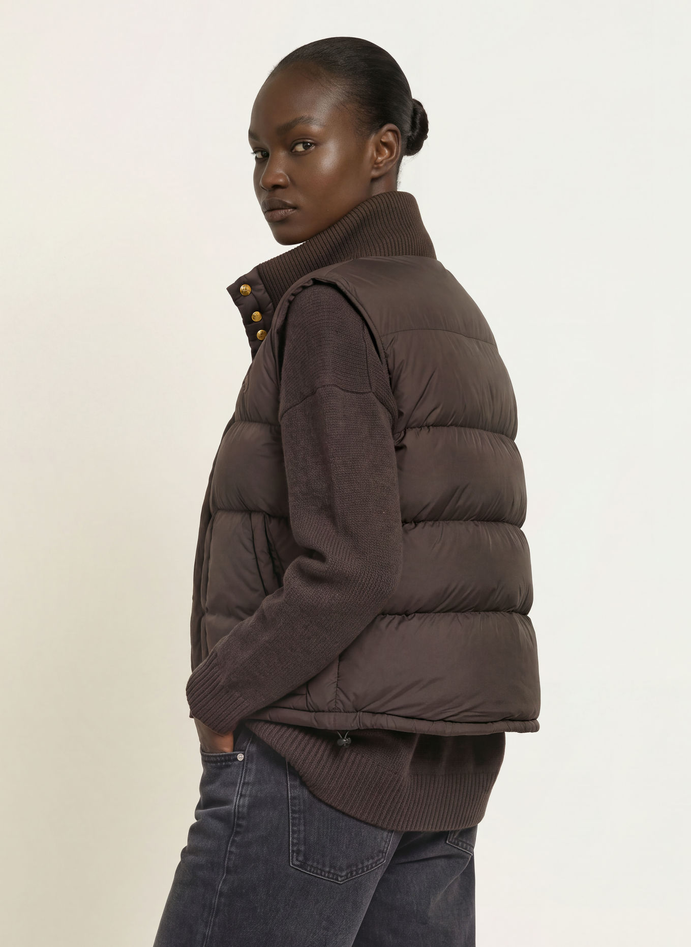 LADNERI Lightweight-Daunenweste AURAY: DUNKELBRAUN